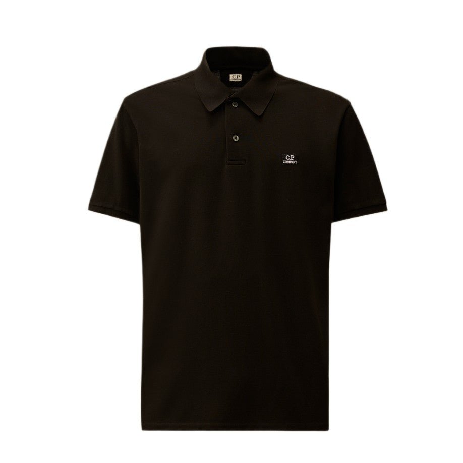 CP Company Stretch Piquet Point Collar Polo Shirt - 999 Black - Escape Menswear
