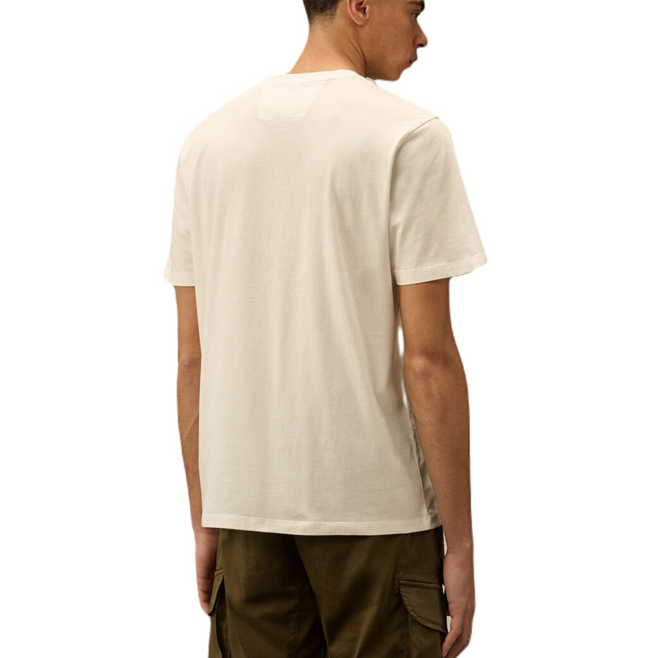 CP Company Vertical Logo T-Shirt - 103 Gauze White - Escape Menswear
