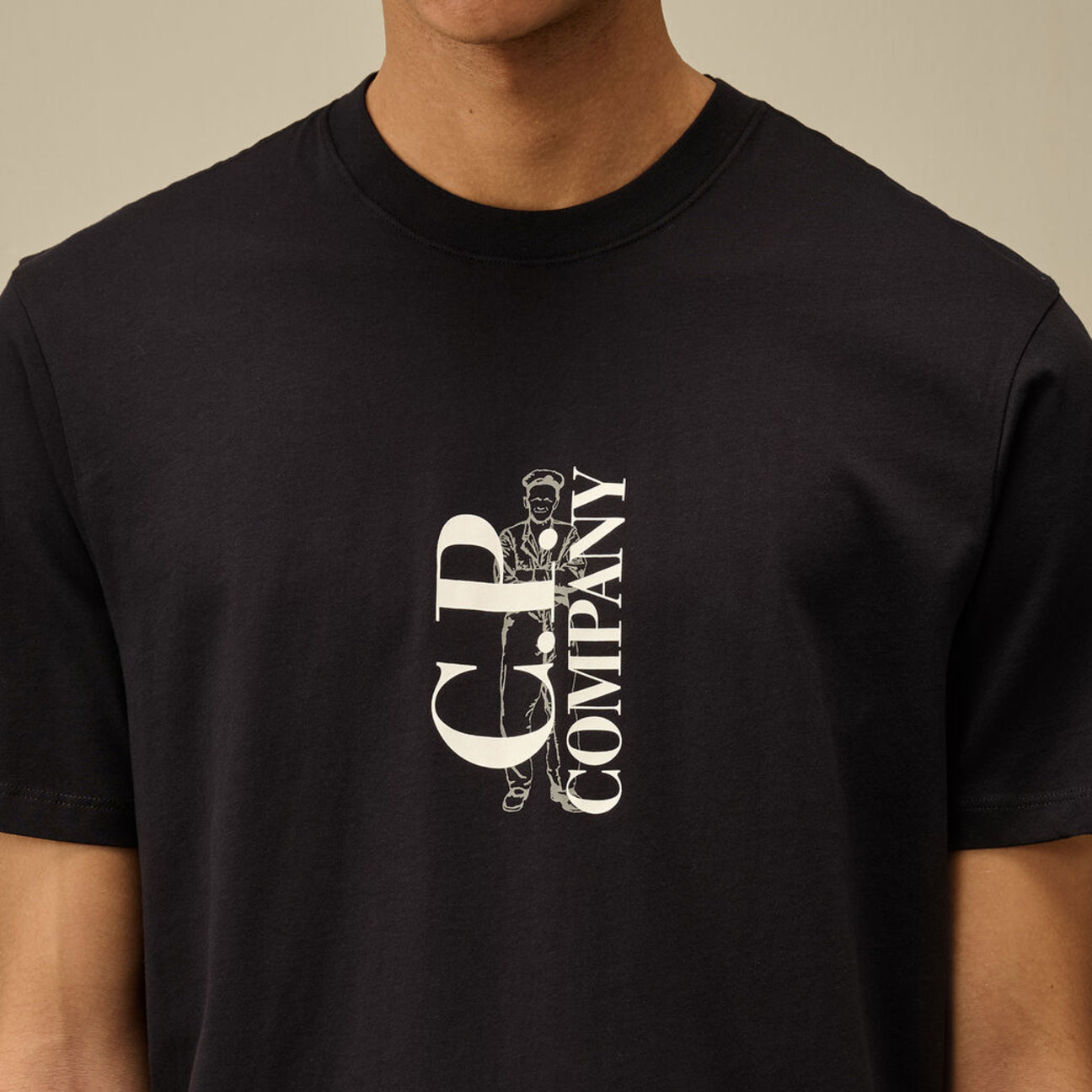 CP Company Vertical Logo T-Shirt - 888 Total Eclipse - Escape Menswear