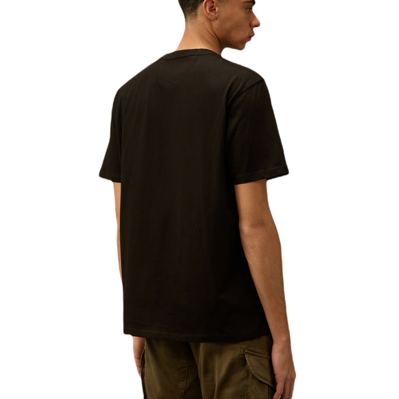 CP Company Vertical Logo T-Shirt - 999 Black - Escape Menswear