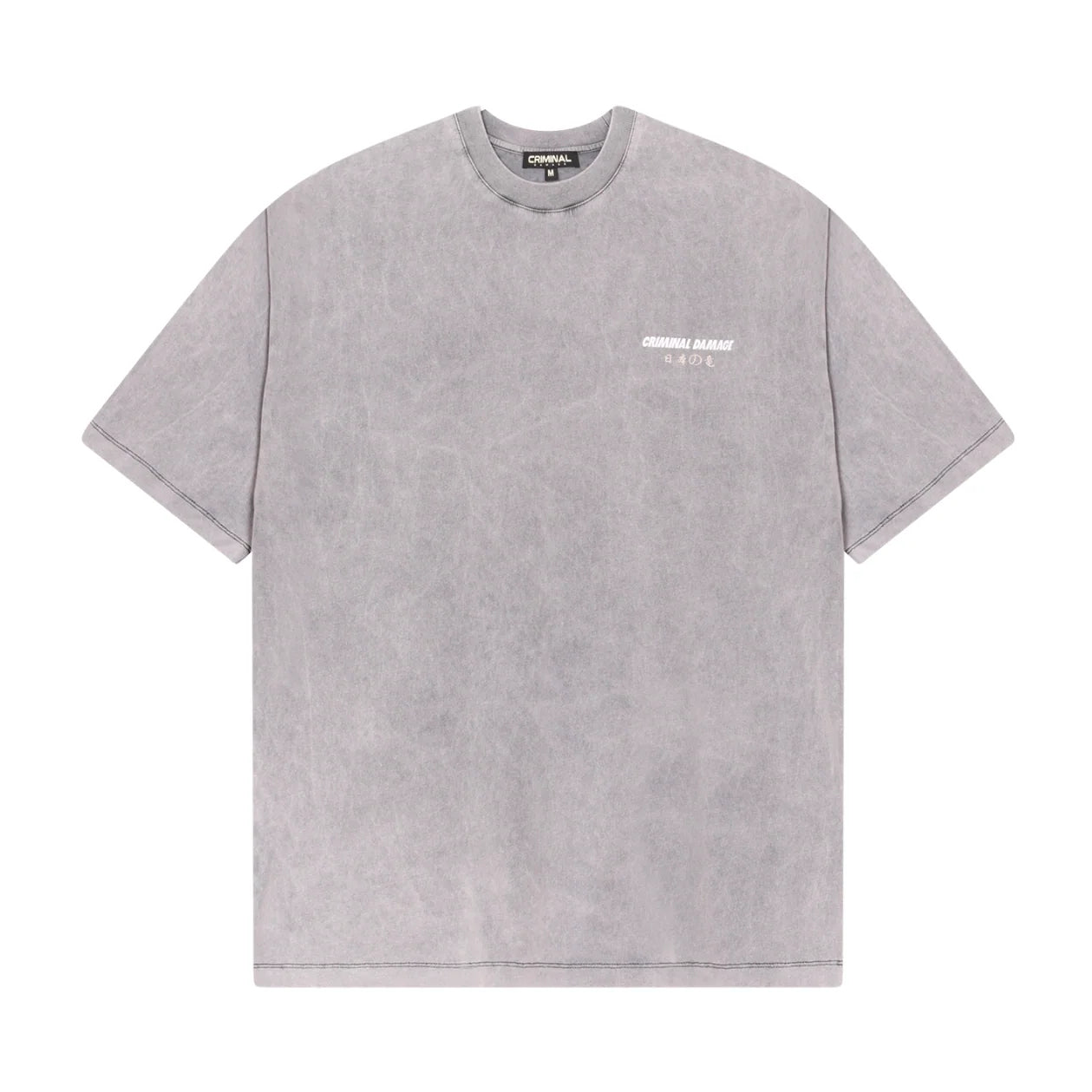 Criminal Damage Dragon Wave T-Shirt - Washed Grey - Escape Menswear