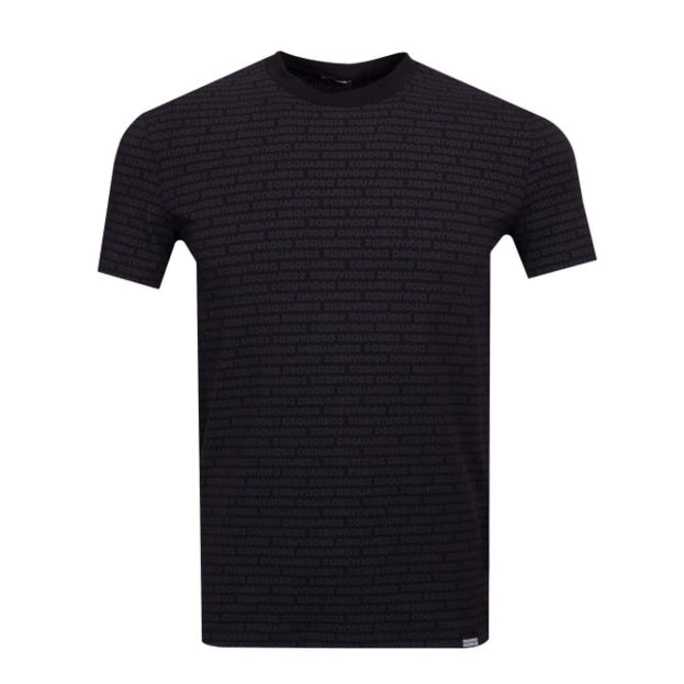 DSquared2 Allover Print T-Shirt - Black - Escape Menswear