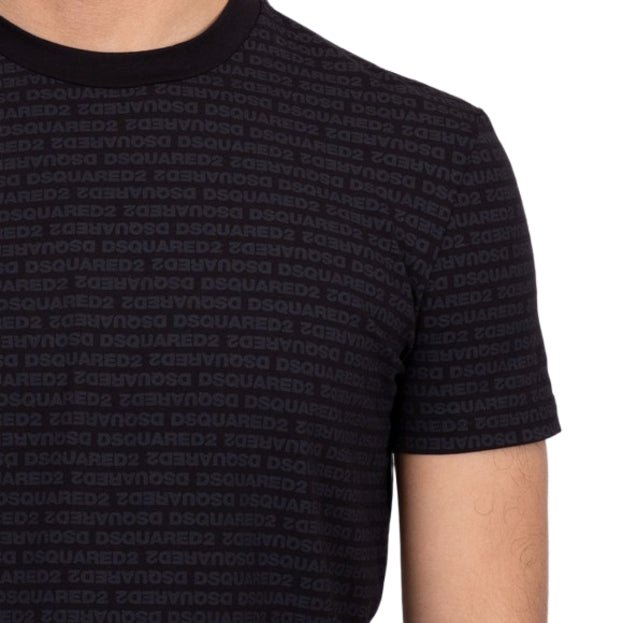 DSquared2 Allover Print T-Shirt - Black - Escape Menswear