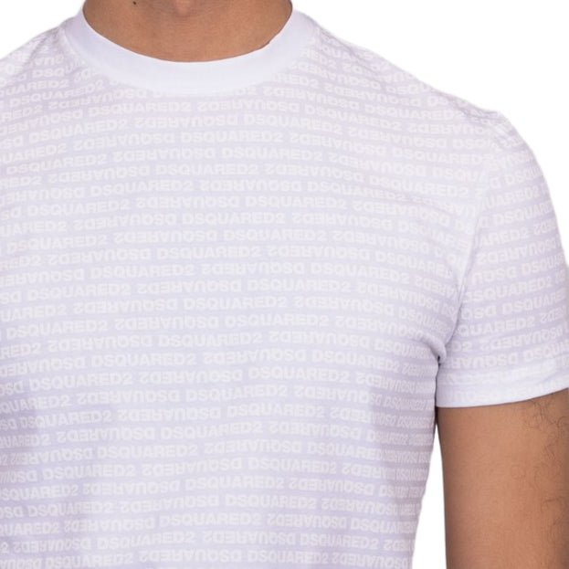 DSquared2 Allover Print T-Shirt - White - Escape Menswear