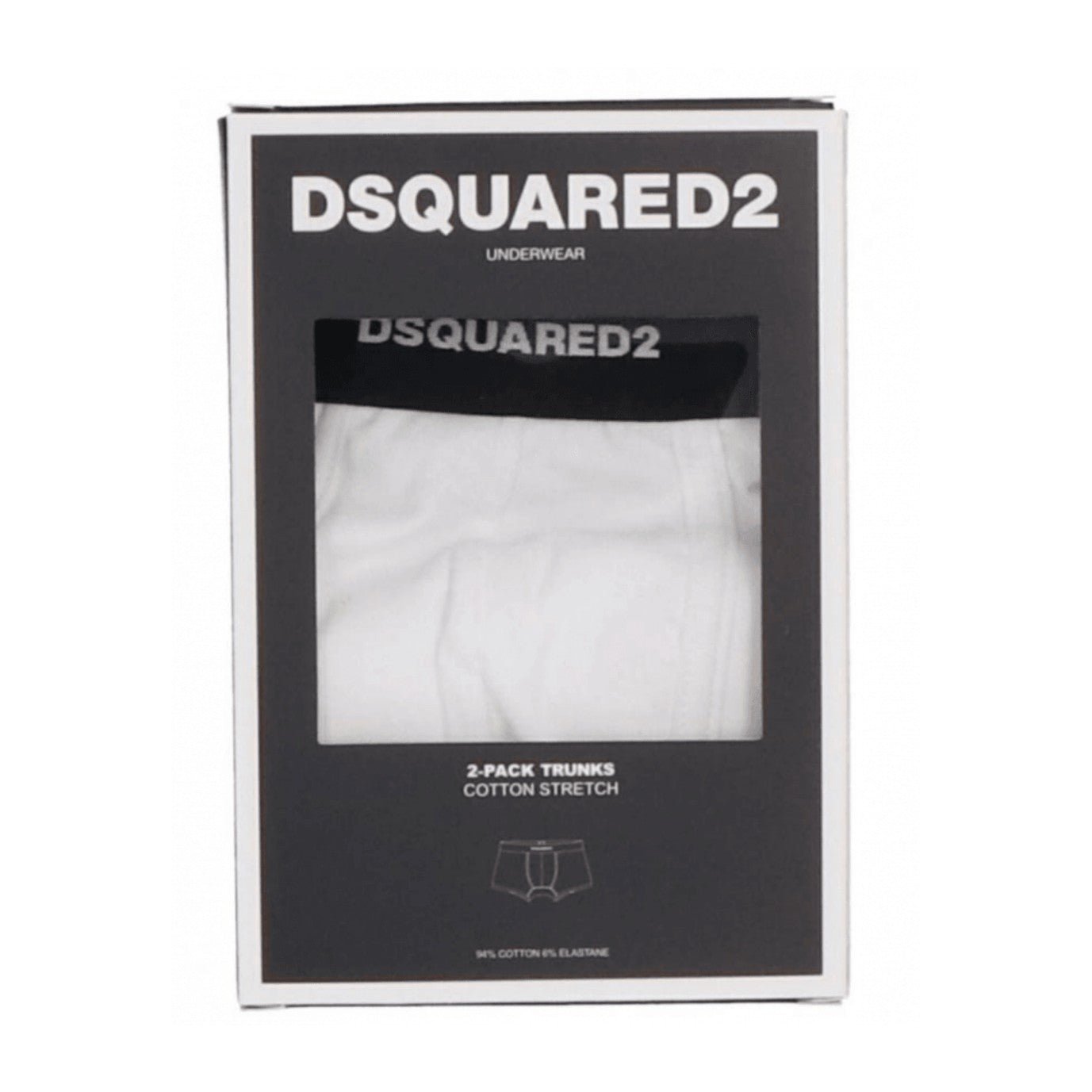 DSquared2 Basic Twin Pack Trunk - White/Black - Escape Menswear