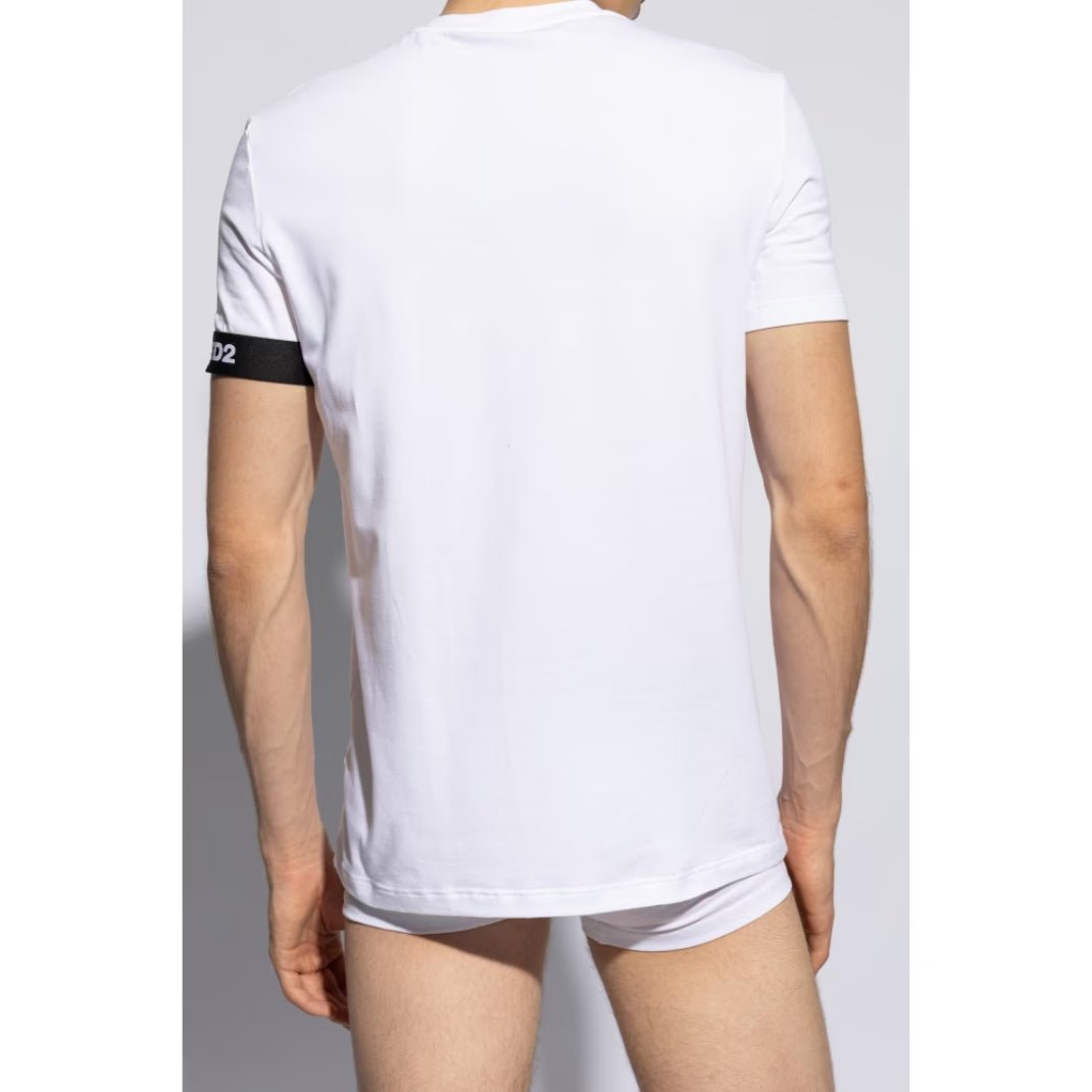 DSquared2 Round Neck T-Shirt - 100 White - Escape Menswear