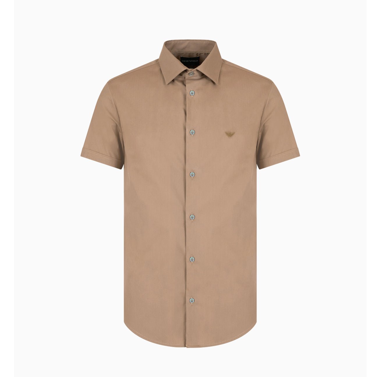 Emporio Armani 8N1C91 Short Sleeve Shirt - 195 Chocolate - Escape Menswear