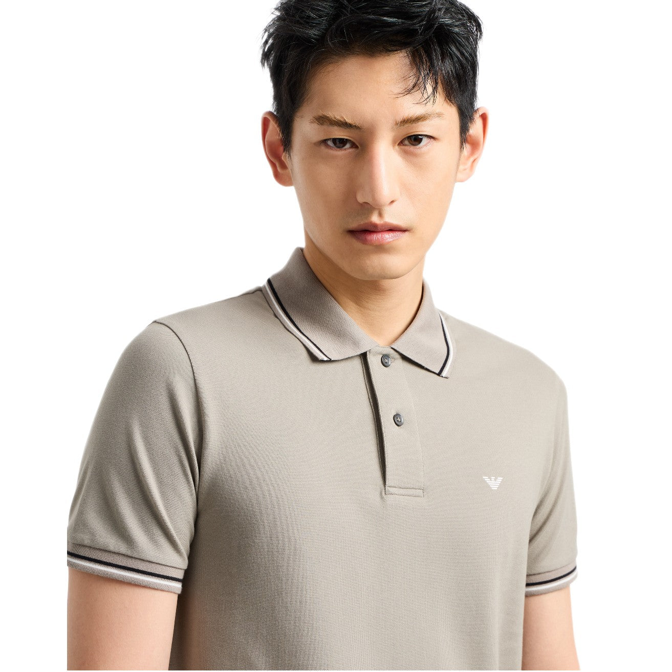 Emporio Armani 8N1FB3 Pique Tip Polo Shirt - 643 Beige - Escape Menswear