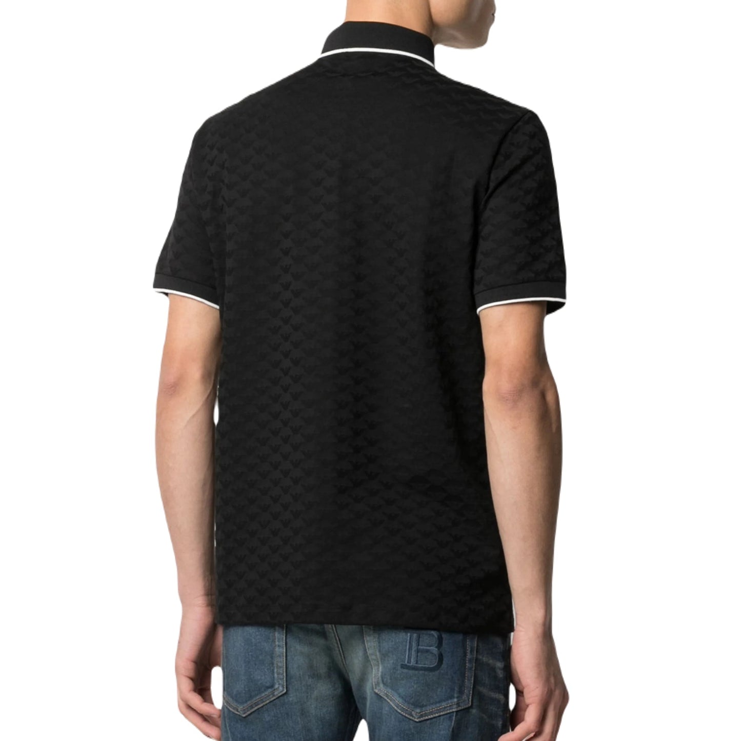 Emporio Armani 8N1FP0 Tip Polo - 999 Black - Escape Menswear