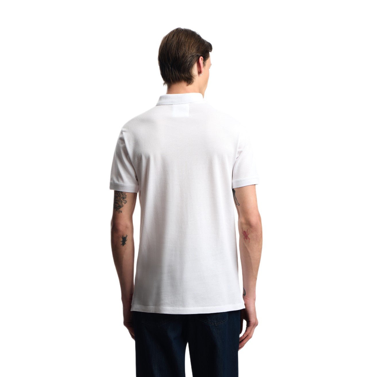 Emporio Armani 8N1FQ2 Mercerised Polo Shirt - 100 White - Escape Menswear
