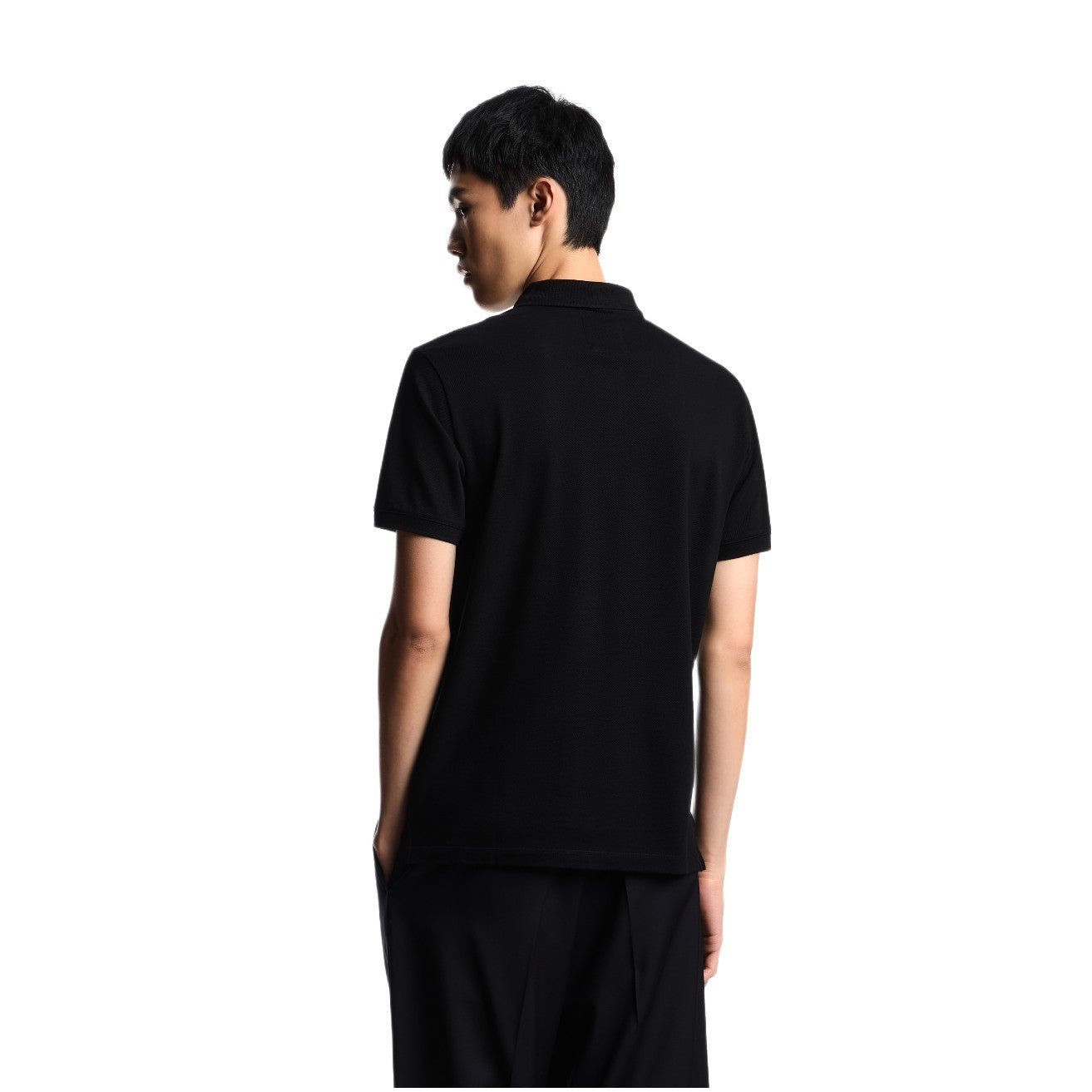 Emporio Armani 8N1FQ2 Mercerised Polo Shirt - 999 Black - Escape Menswear