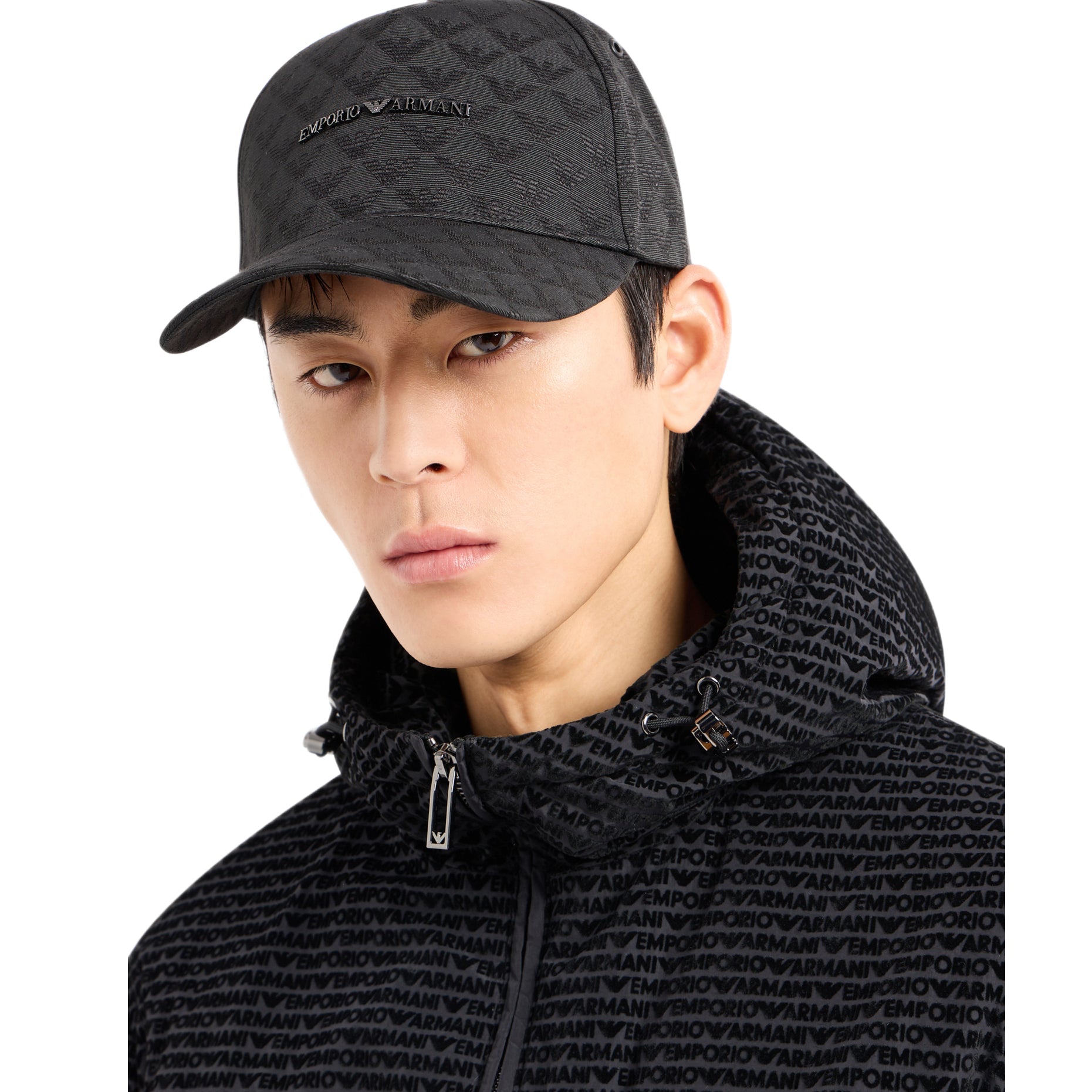 Emporio Armani All - Over Eagle Jacquared Cap - 020 Black - Escape Menswear
