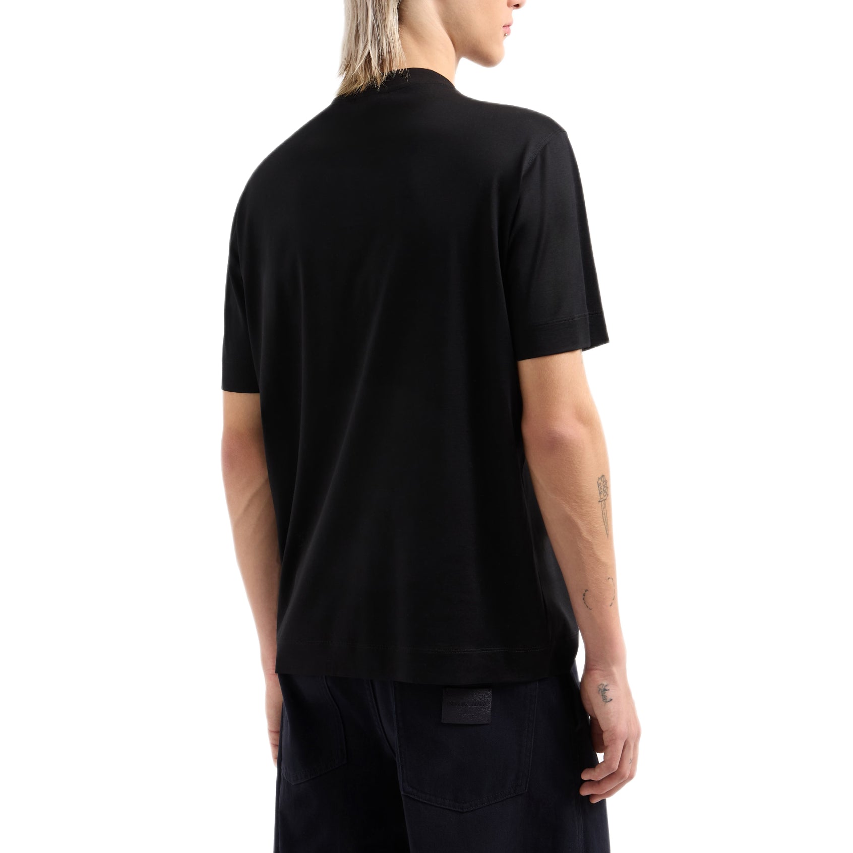 Emporio Armani ASV Embroidery T-Shirt - Black - Escape Menswear