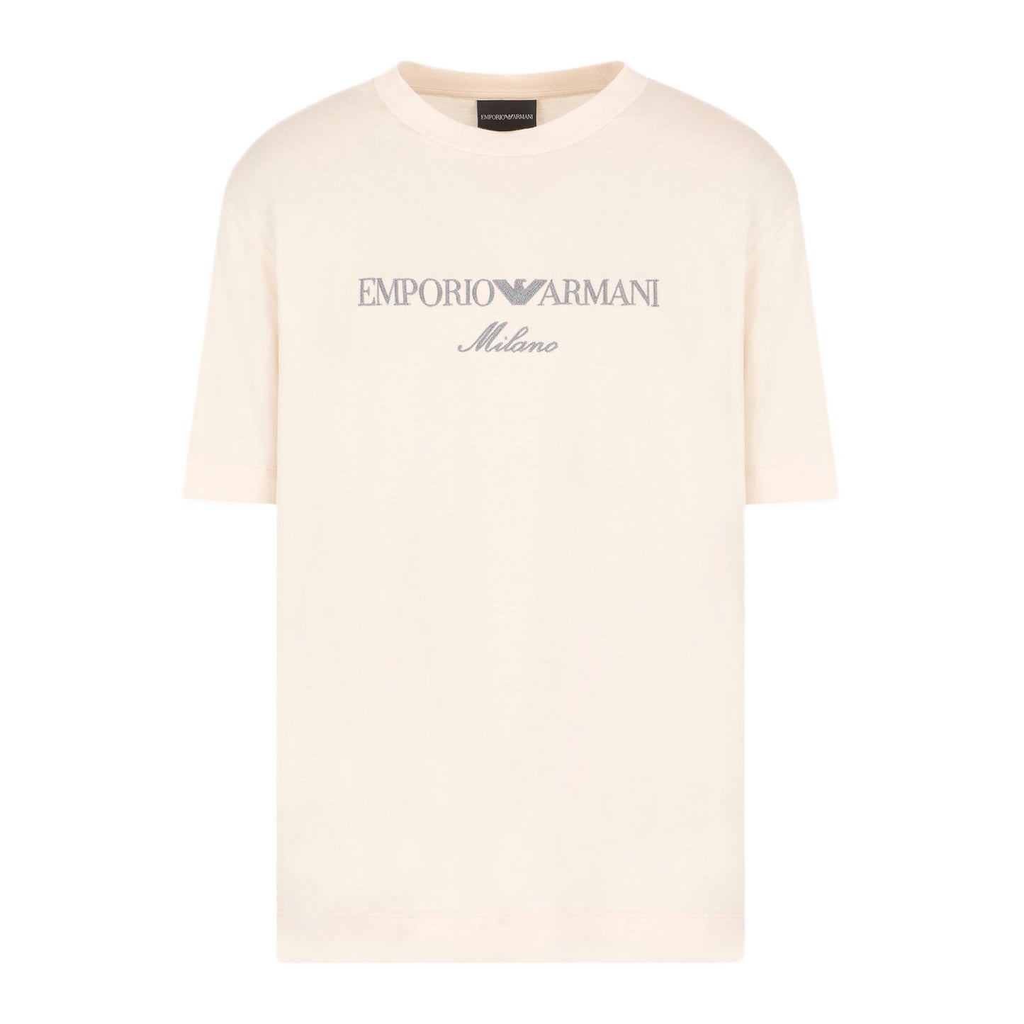 Emporio Armani ASV Embroidery T-Shirt - Ecru - Escape Menswear