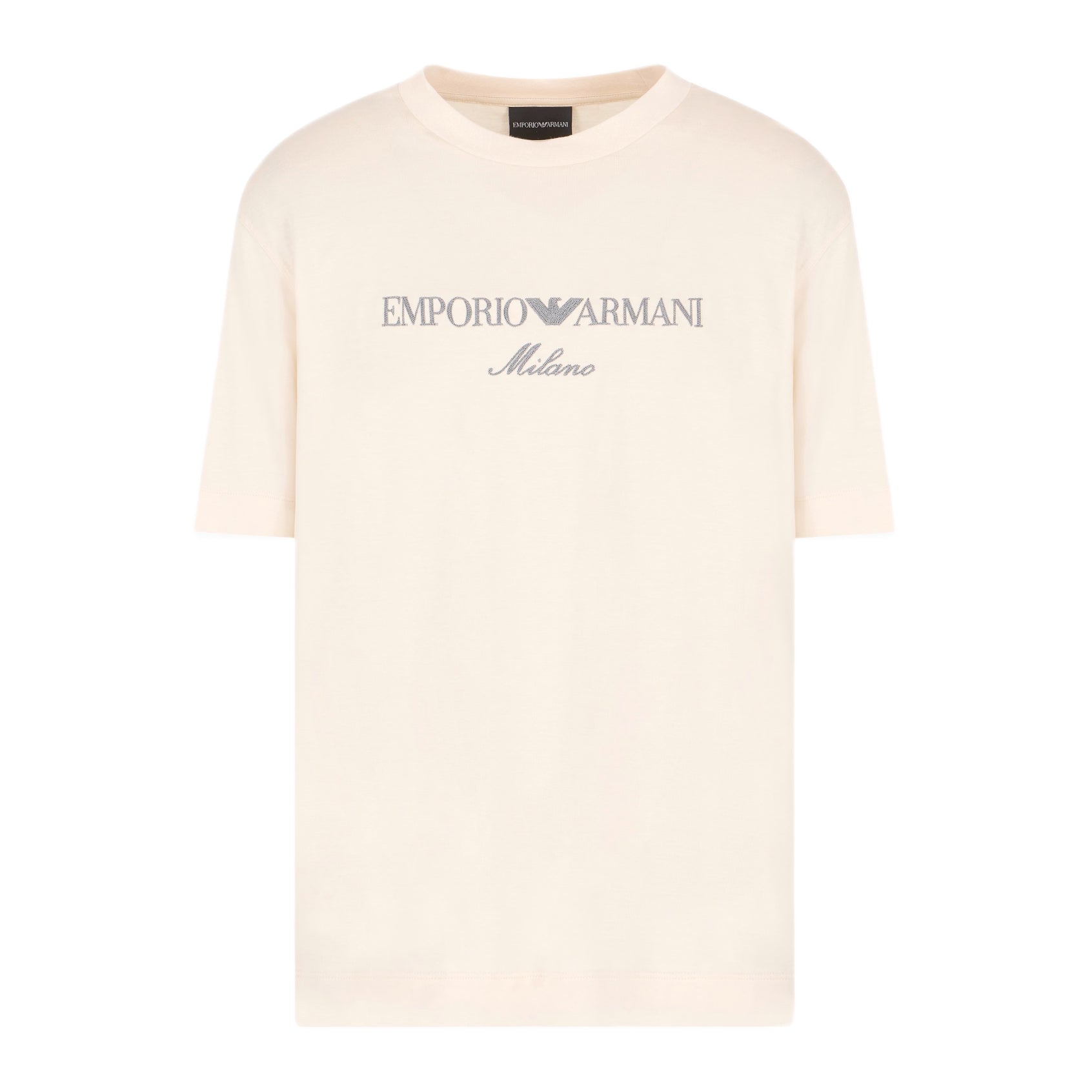 Emporio Armani ASV Embroidery T-Shirt - Ecru - Escape Menswear