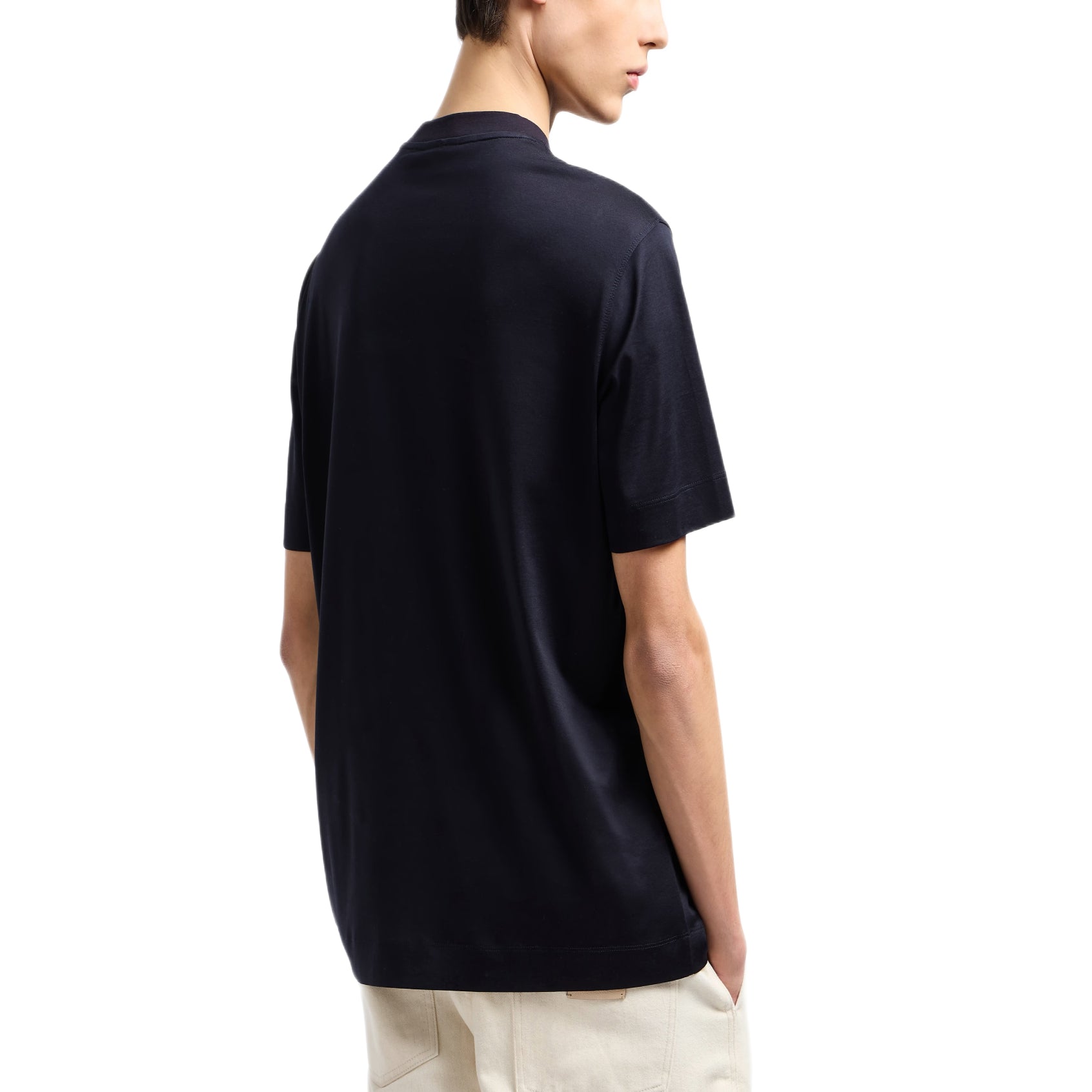 Emporio Armani ASV Embroidery T-Shirt - Navy - Escape Menswear