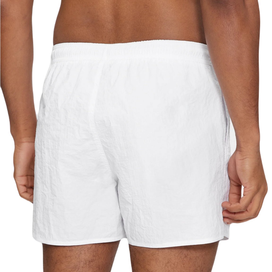 Emporio Armani Boxer Swim Shorts - White - Escape Menswear