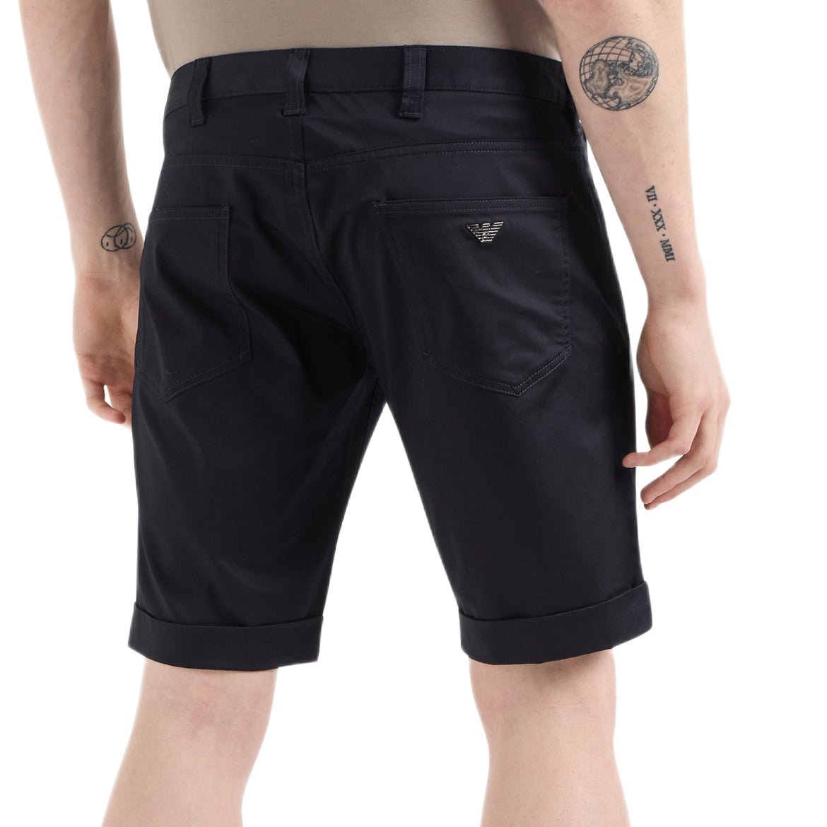Emporio Armani Chino Shorts - Navy Blue - Escape Menswear
