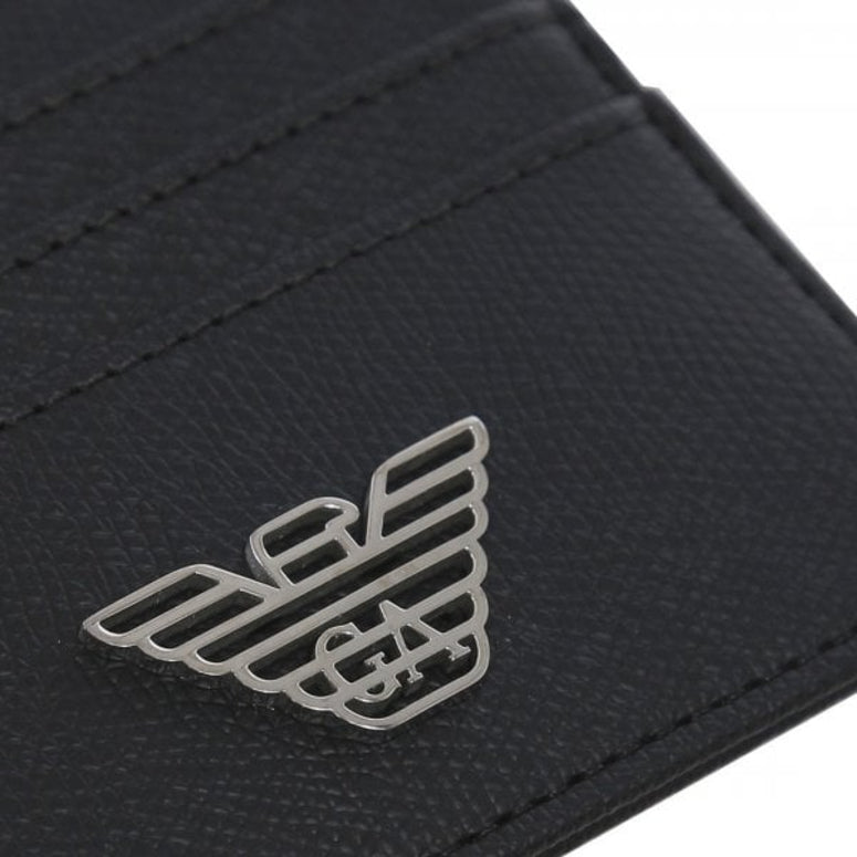 Emporio Armani Eagle Plate Cardholder - 81072 Black - Escape Menswear