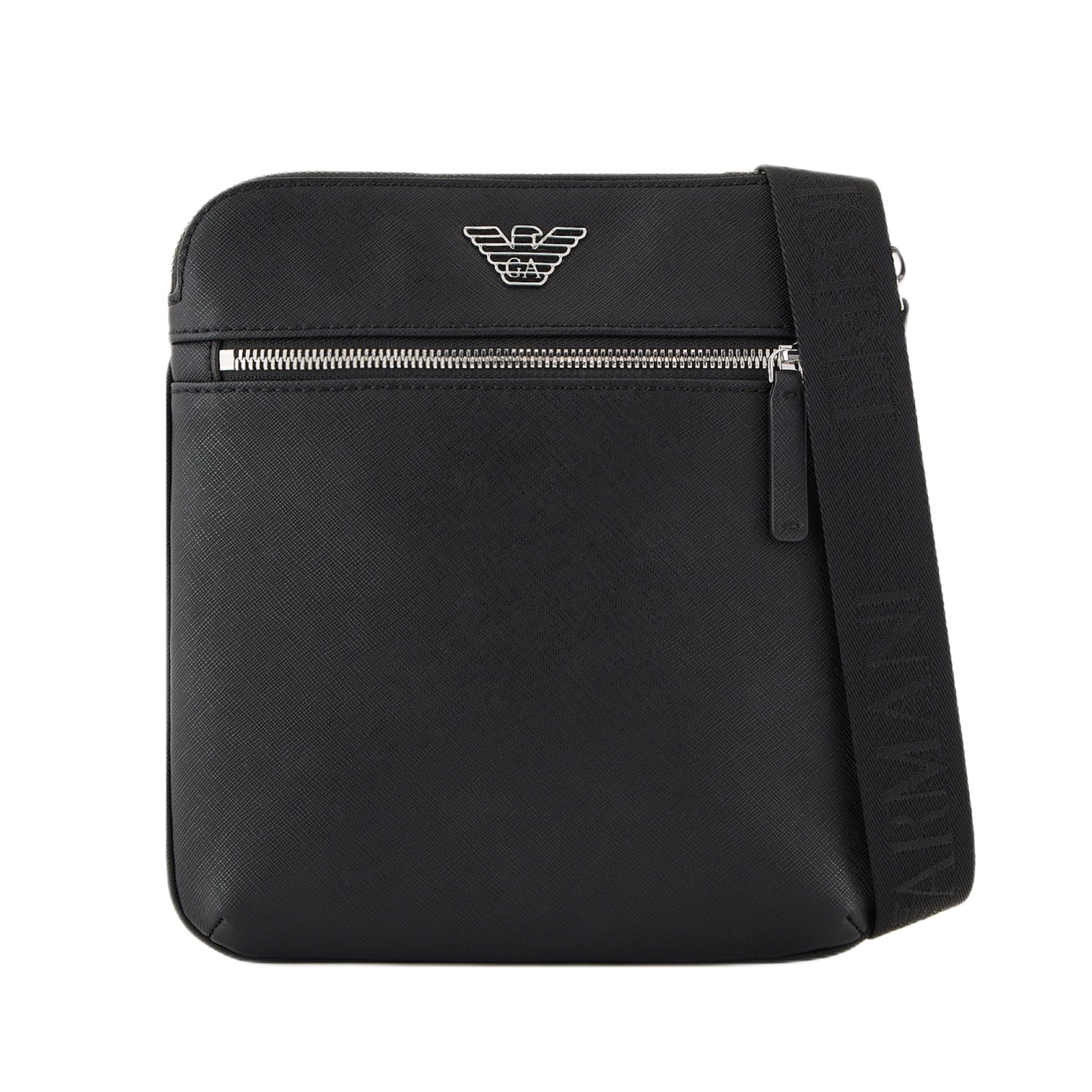 Emporio Armani Eagle Plate Shoulder Bag - Black - Escape Menswear