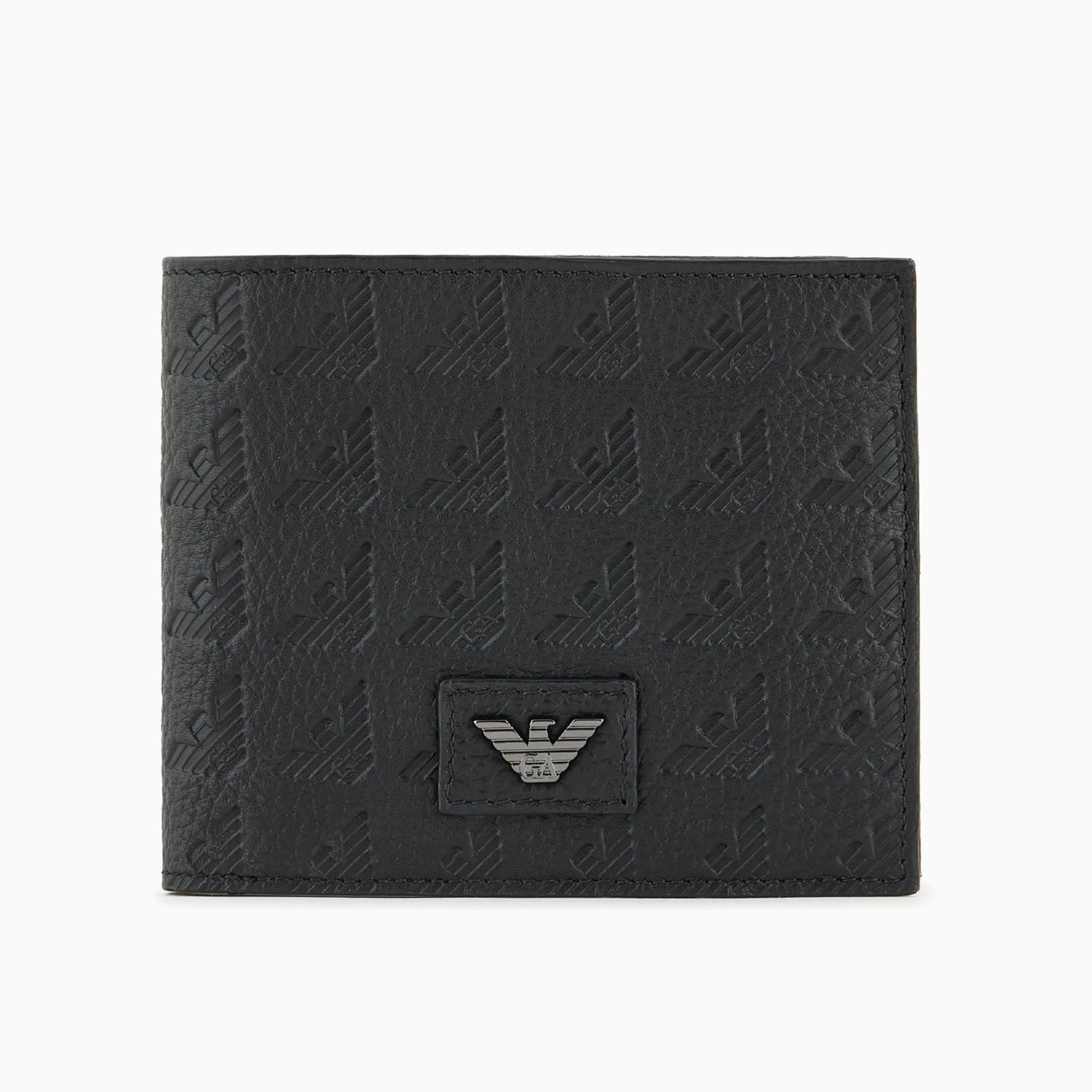 Emporio Armani Embossed Eagle Wallet - 001 Black - Escape Menswear