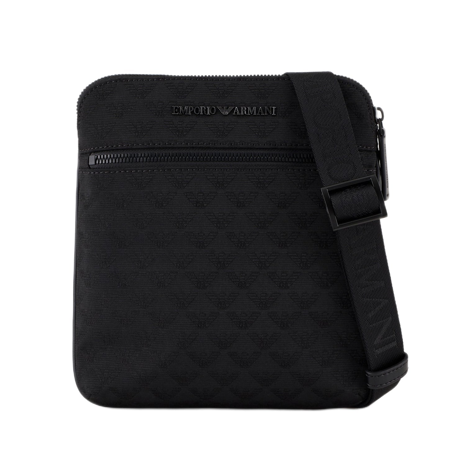 Emporio Armani Flat Nylon Shoulder Bag - Black - Escape Menswear