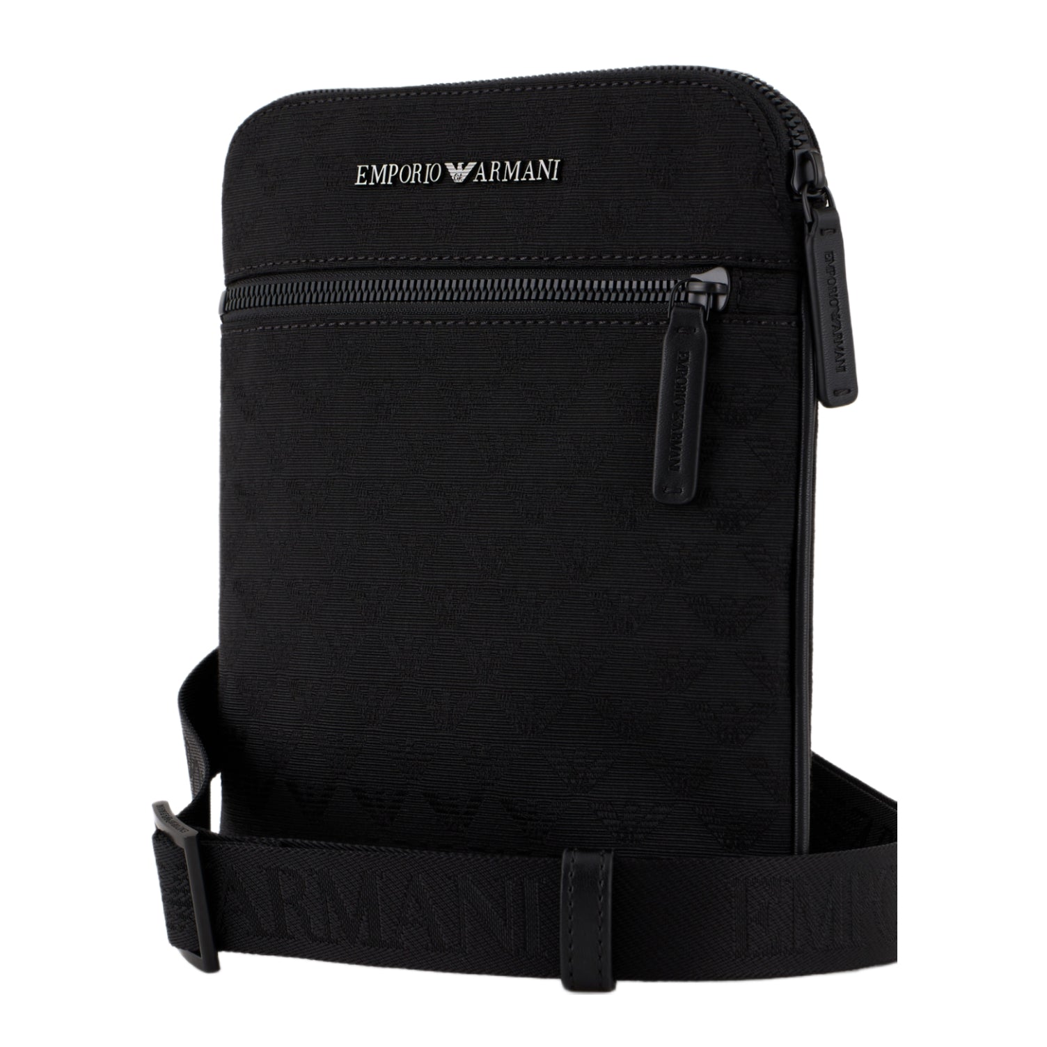 Emporio Armani Flat Nylon Shoulder Bag - Black - Escape Menswear