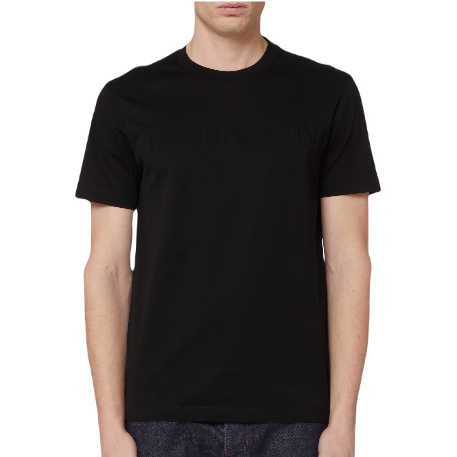 Emporio Armani Jacquard Logo T-Shirt - Black - Escape Menswear