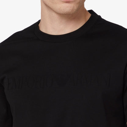 Emporio Armani Jacquard Logo T-Shirt - Black - Escape Menswear