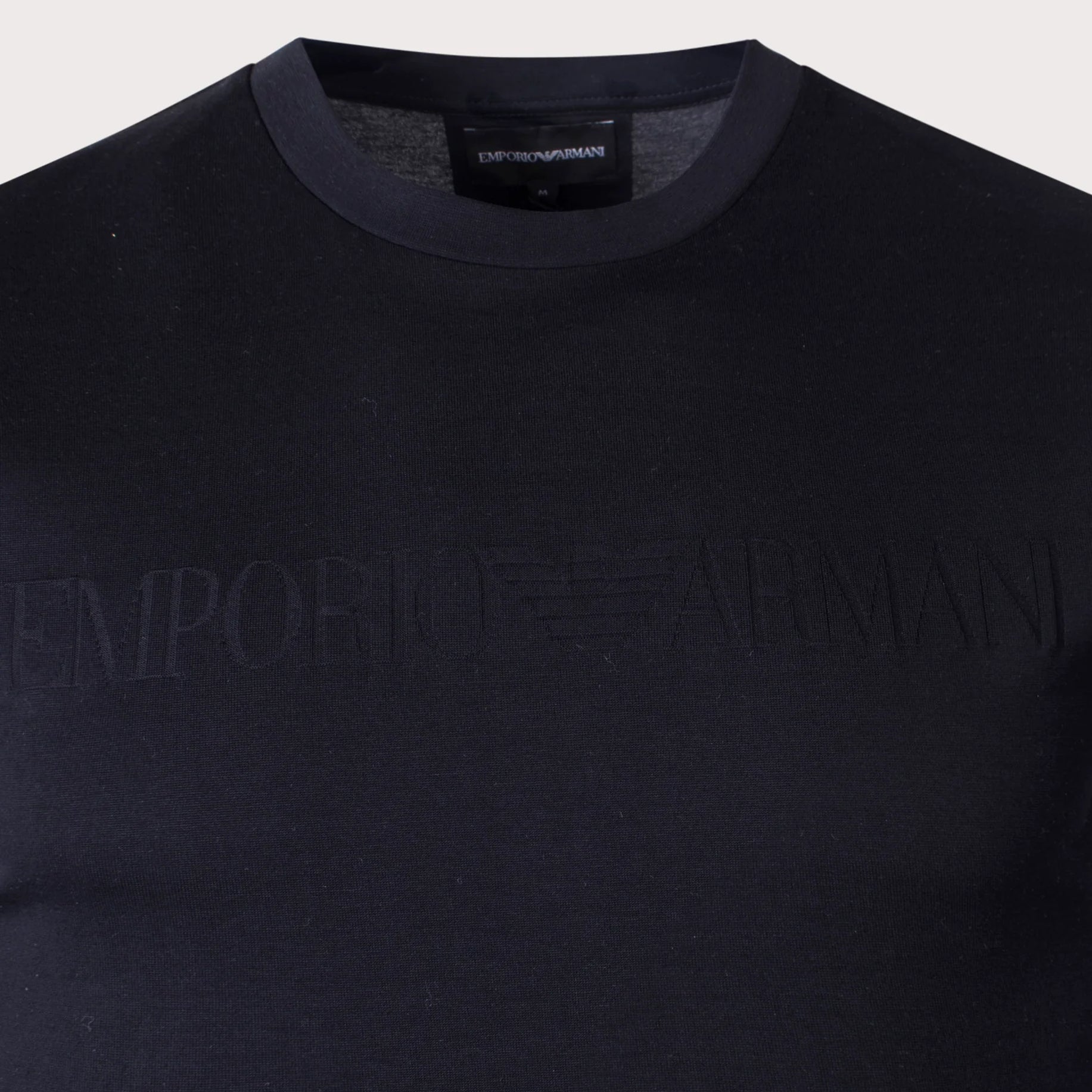 Emporio Armani Jacquard Logo T-Shirt - Navy - Escape Menswear