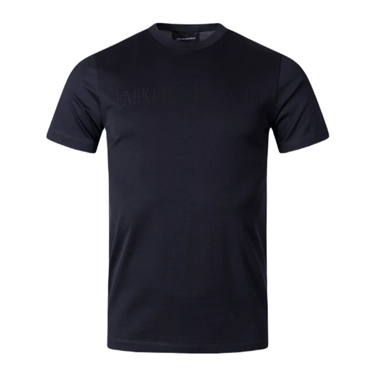 Emporio Armani Jacquard Logo T-Shirt - Navy - Escape Menswear