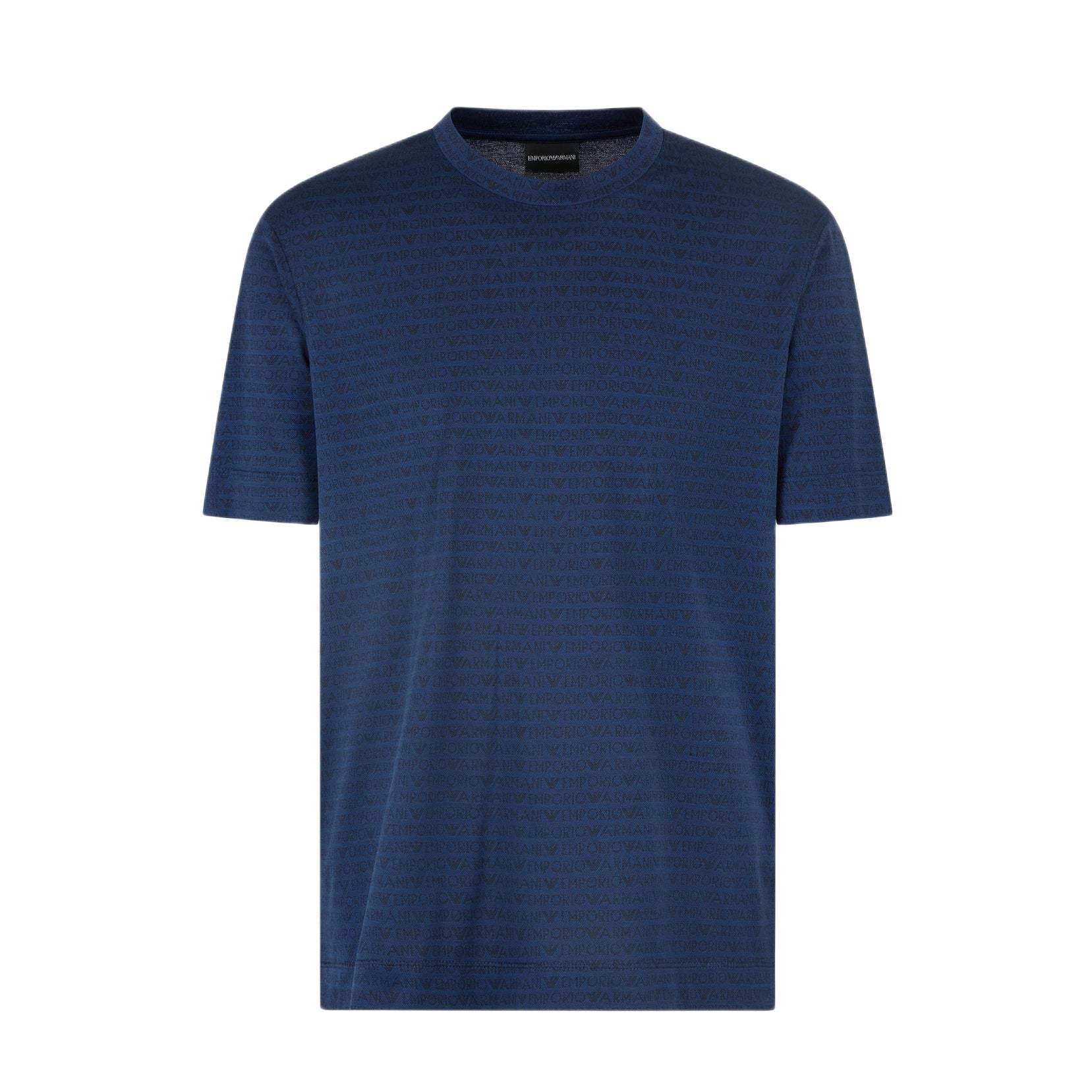 Emporio Armani Jacquard T-Shirt - Blue - Escape Menswear