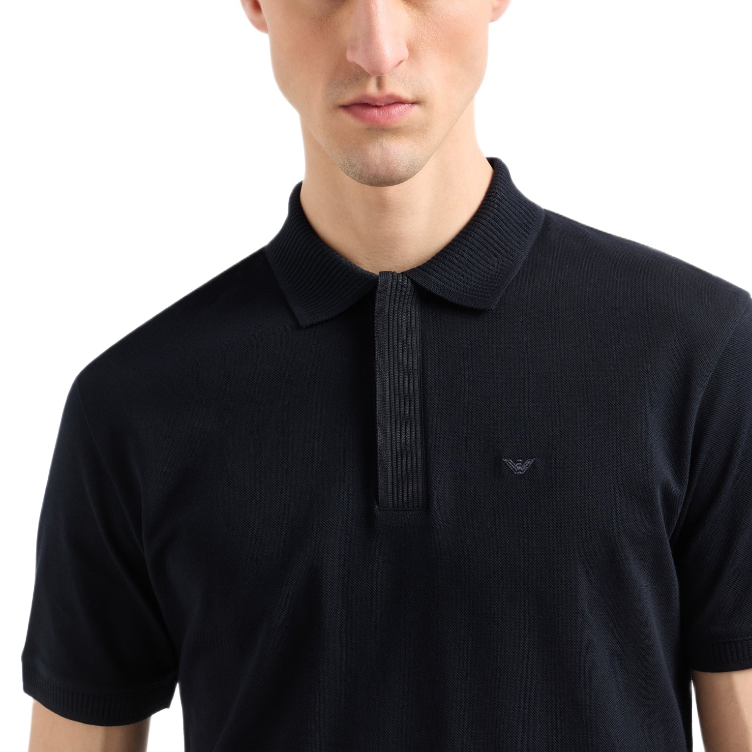 Emporio Armani Jersey Polo Shirt - Navy Blue - Escape Menswear