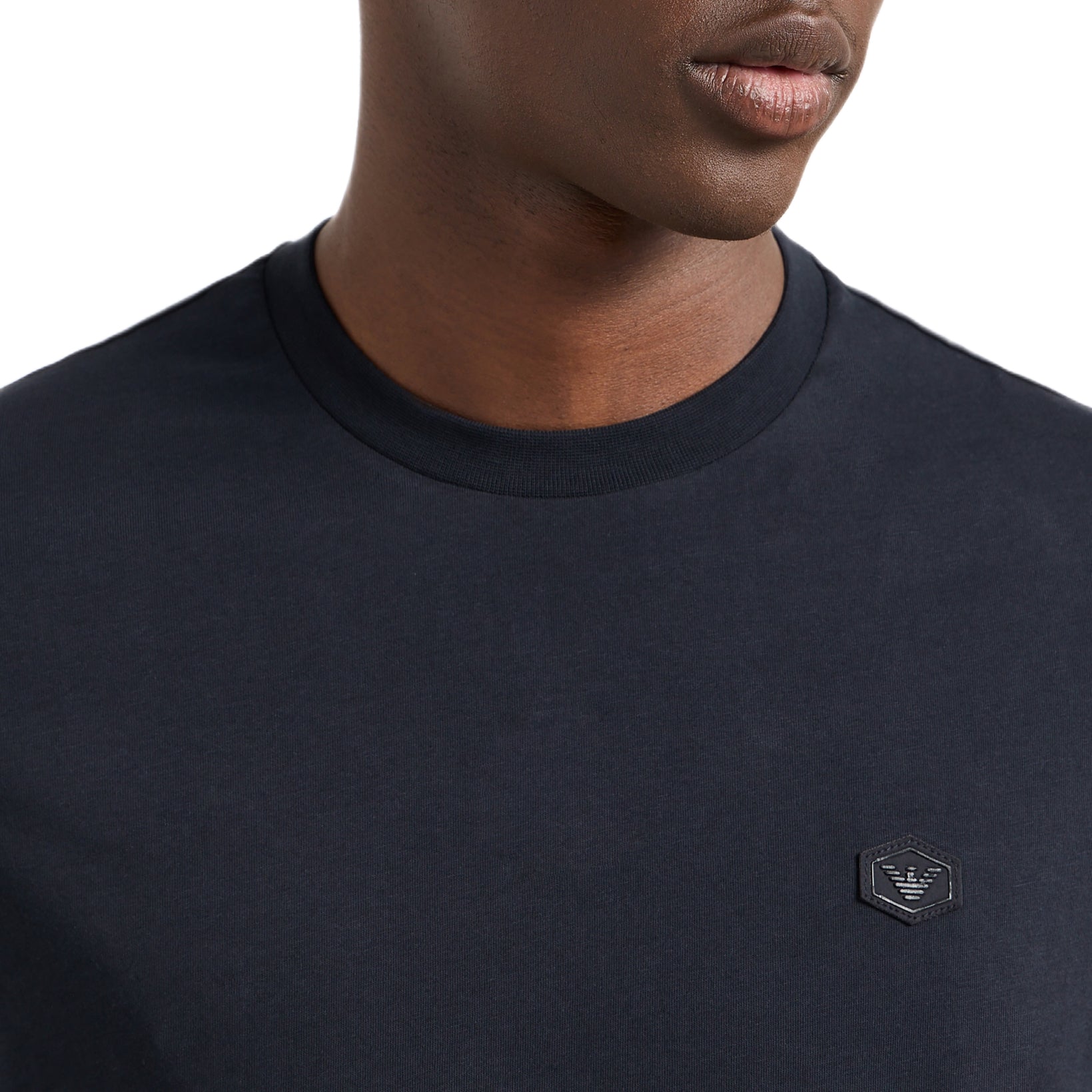 Emporio Armani Logo Patch T-Shirt - Navy Blue - Escape Menswear