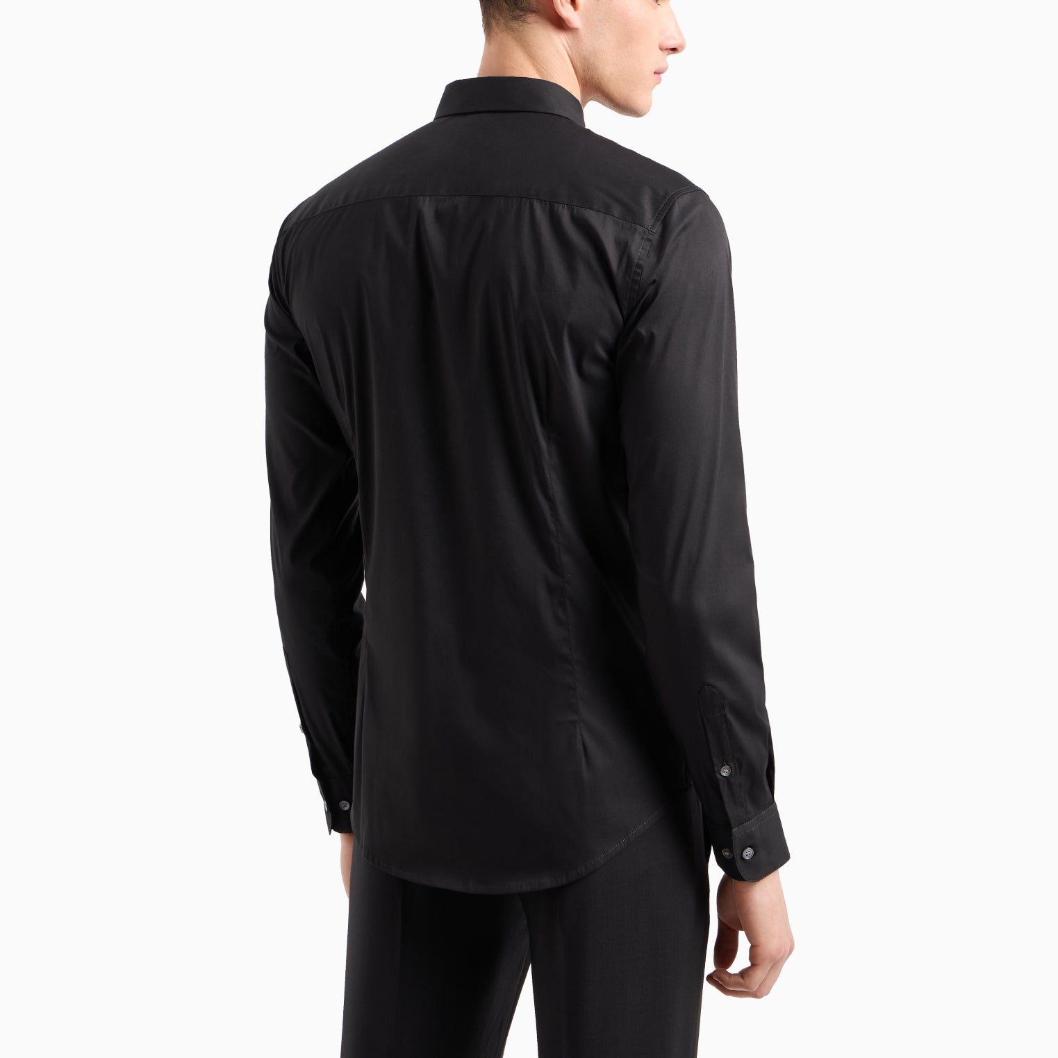 Emporio Armani Long Sleeve Shirt - Black - Escape Menswear