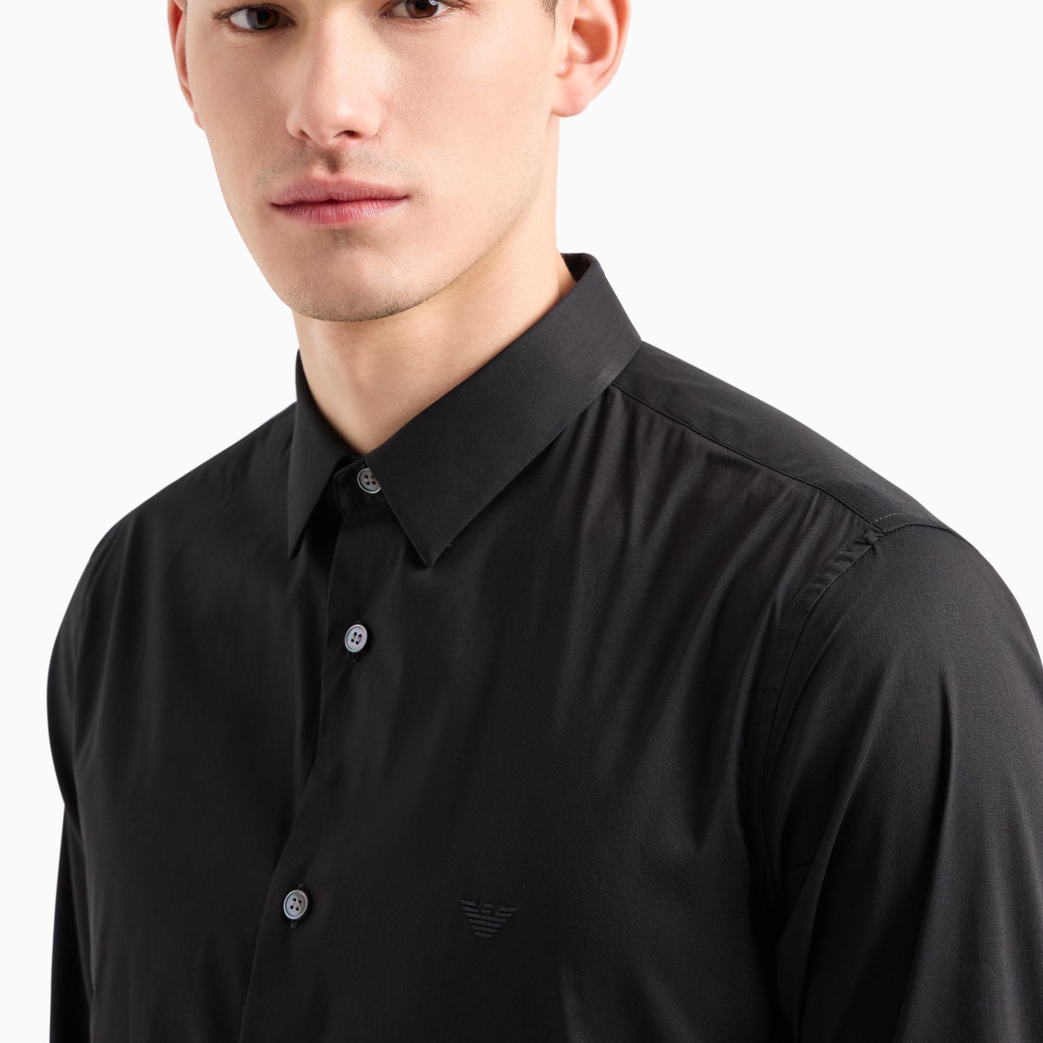 Emporio Armani Long Sleeve Shirt - Black - Escape Menswear