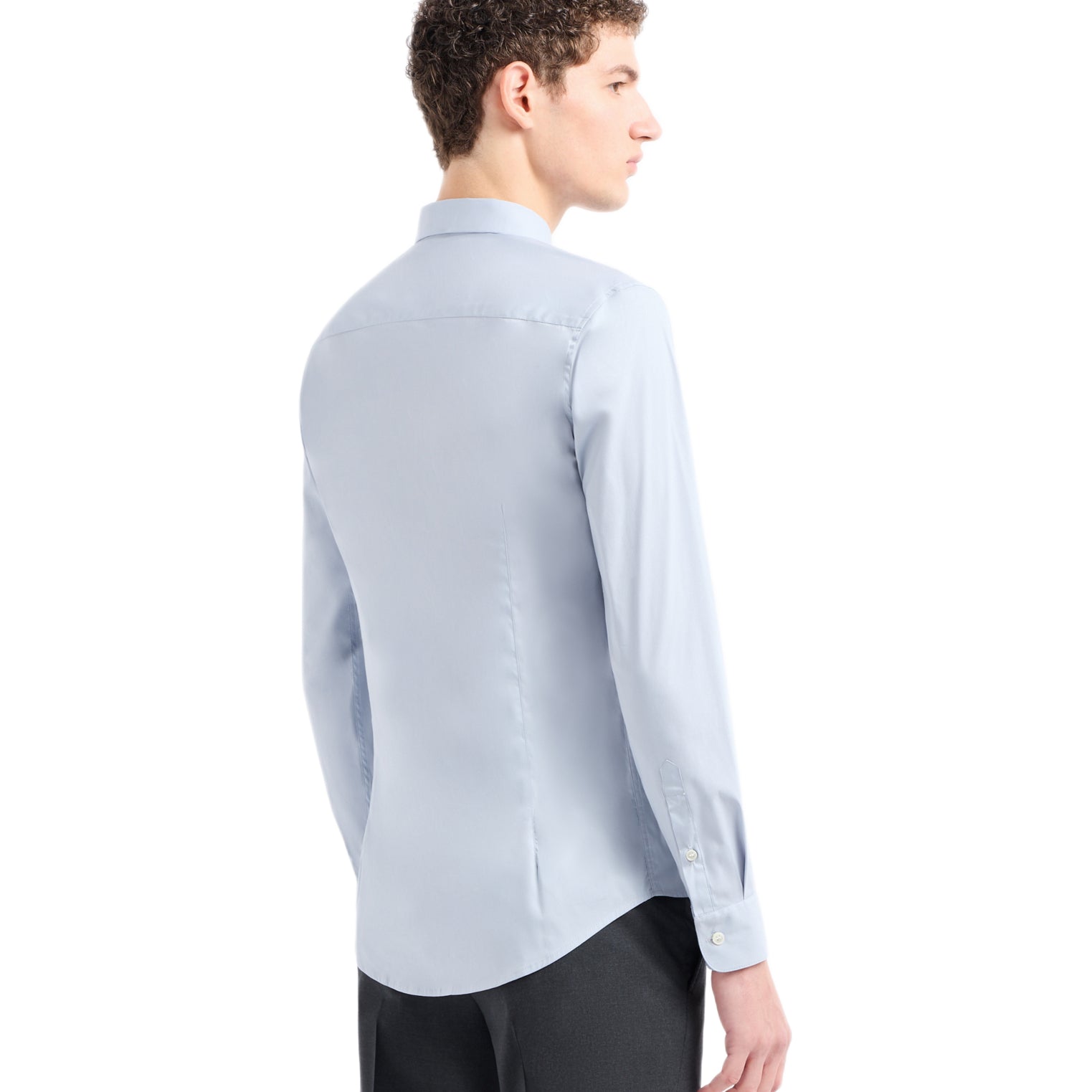Emporio Armani Long Sleeve Shirt - Light Blue - Escape Menswear