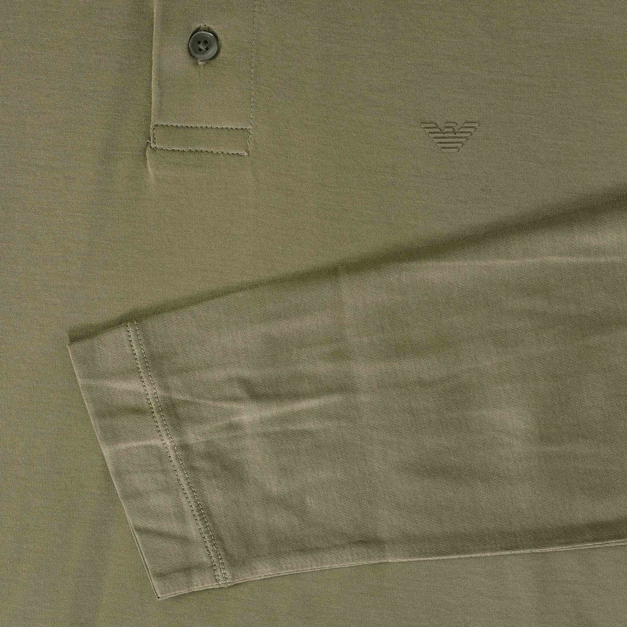 Emporio Armani L/S 8N1F97 Polo Shirt - 606 Salvia - Escape Menswear