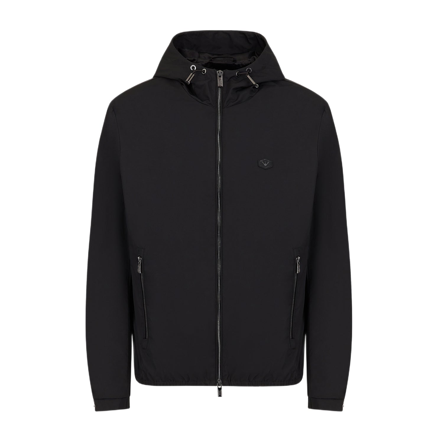 Emporio Armani Nylon Logo Patch Jacket - 999 Black - Escape Menswear