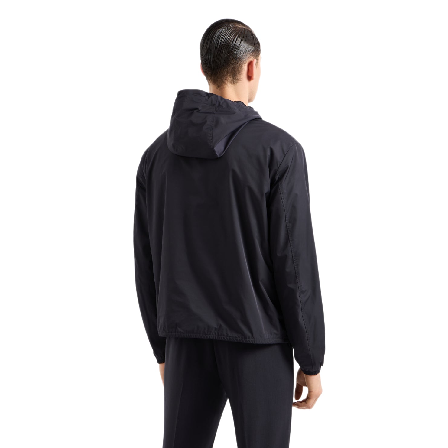 Emporio Armani Nylon Logo Patch Jacket - 999 Black - Escape Menswear