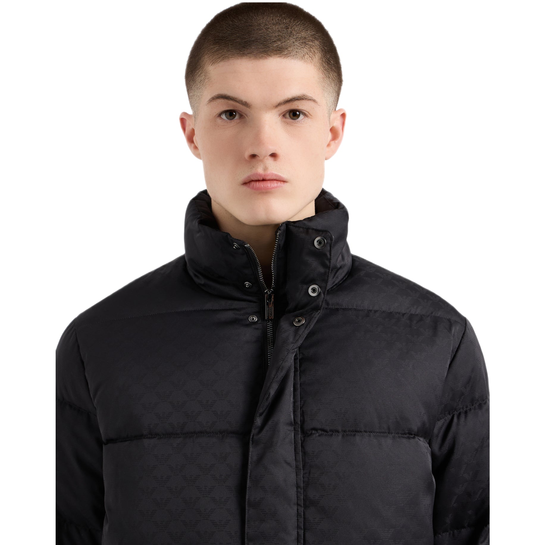 Emporio Armani Quilted Puffer Eagle Jacket - F046 Black - Escape Menswear