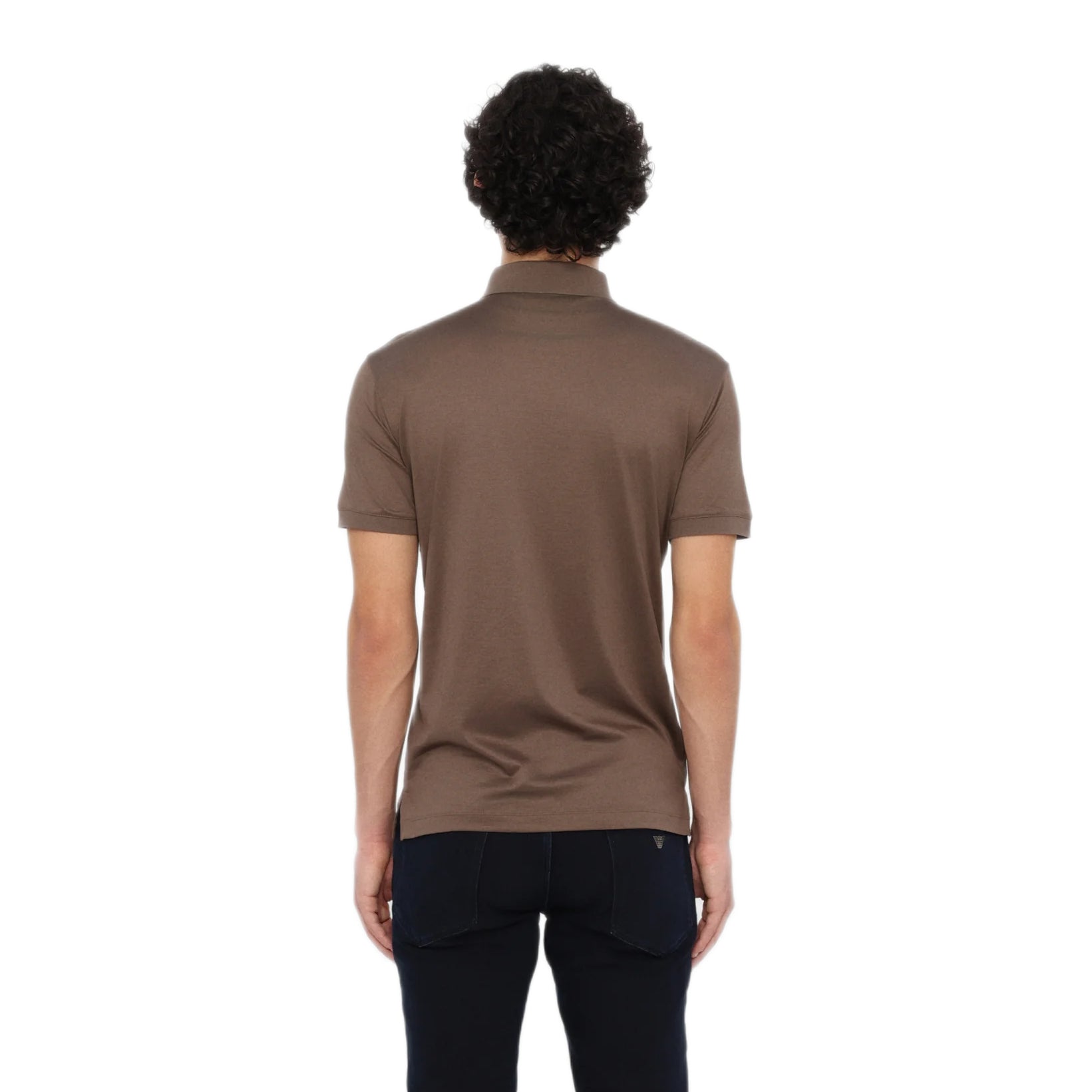 Emporio Armani Short Sleeve Jersey Polo - 195 Chocolate - Escape Menswear