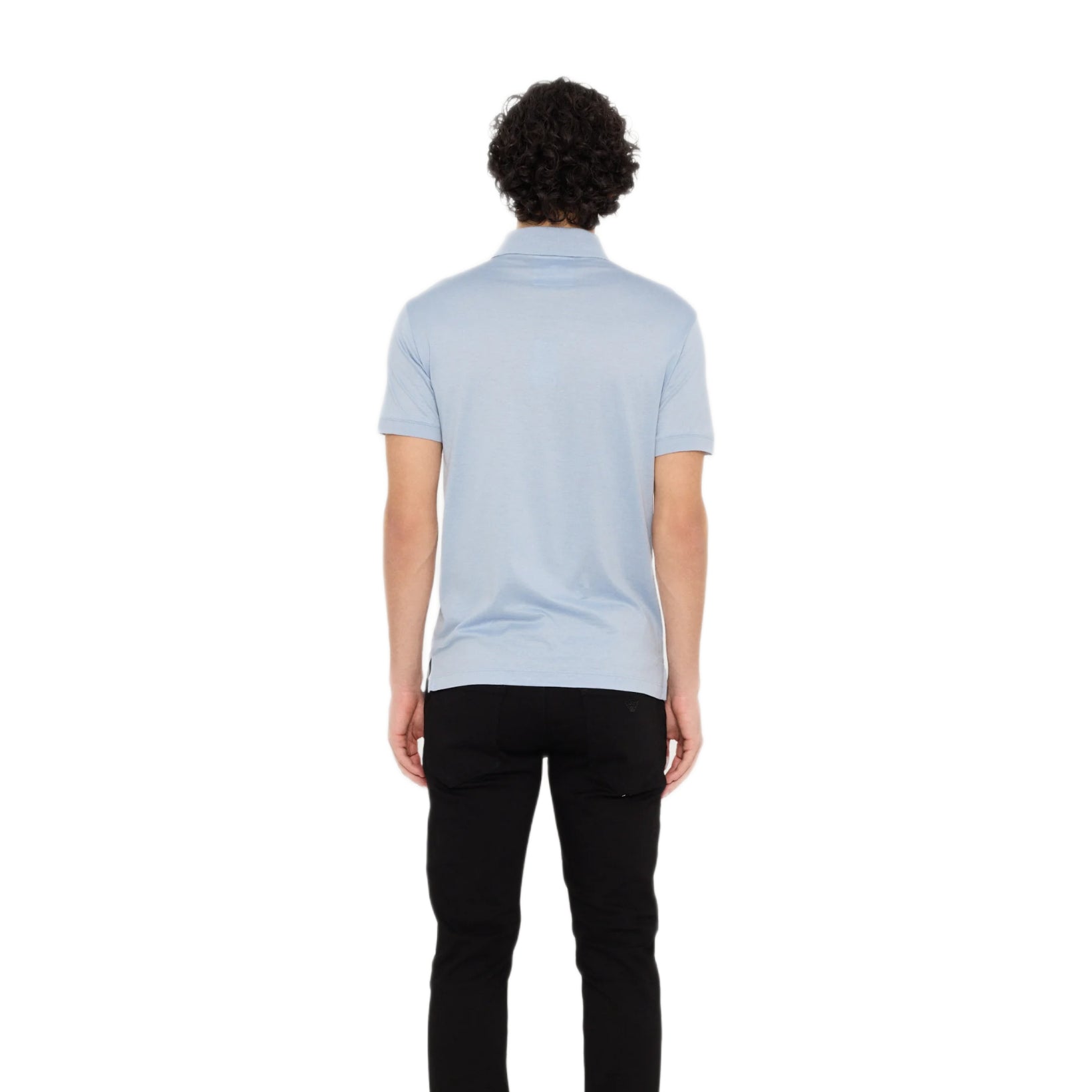 Emporio Armani Short Sleeve Jersey Polo - 378 Blue - Escape Menswear