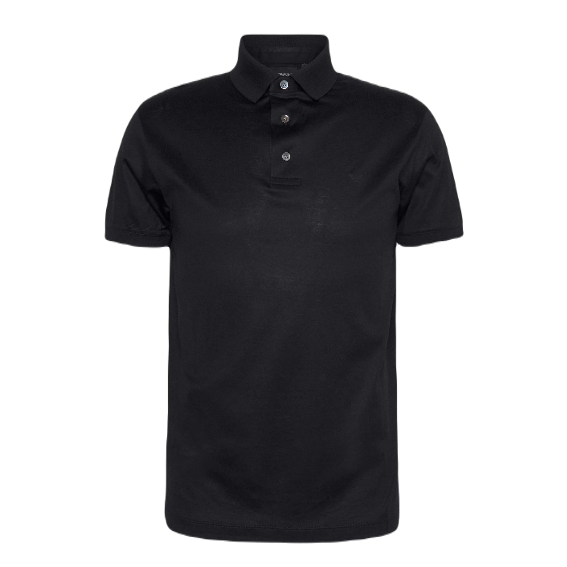 Emporio Armani Short Sleeve Jersey Polo - Black - Escape Menswear