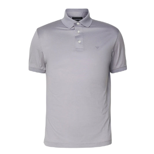 Emporio Armani Short Sleeve Jersey Polo - Lilac Grey - Escape Menswear