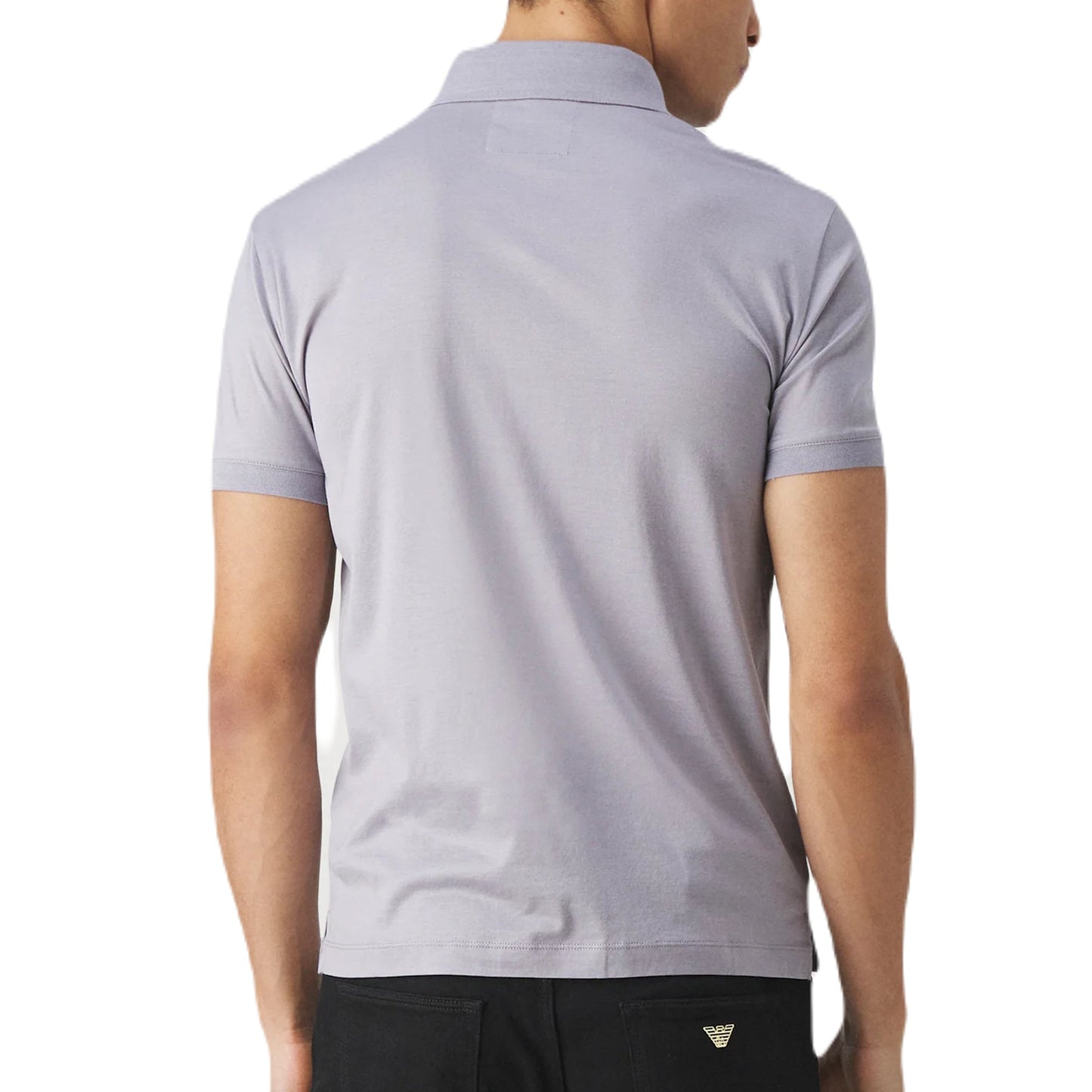 Emporio Armani Short Sleeve Jersey Polo - Lilac Grey - Escape Menswear