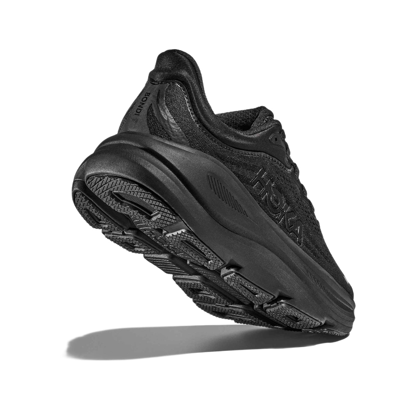 Hoka Bondi 9 Road Running Shoes - Black/Black - Escape Menswear