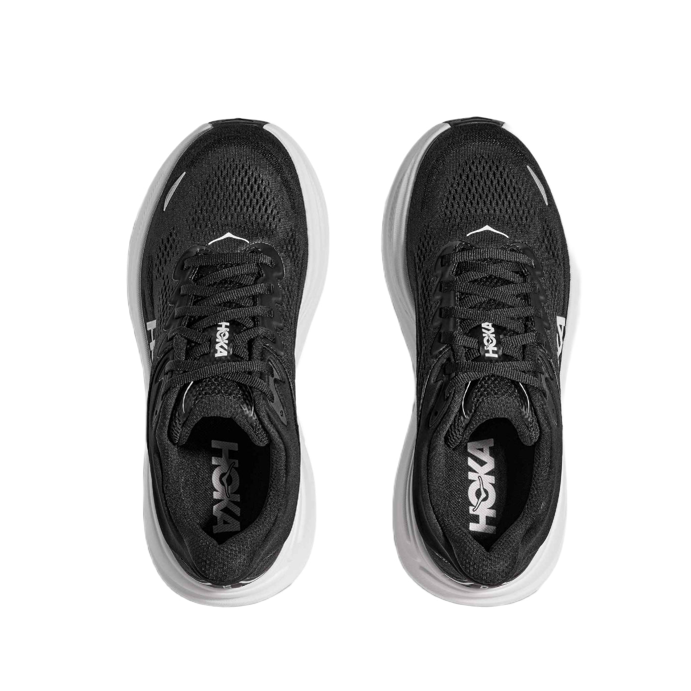 Hoka Bondi 9 Road Running Shoes - Black/White - Escape Menswear