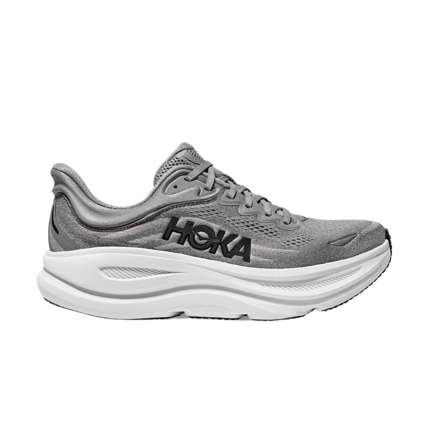 Hoka Bondi 9 Road Running Shoes - Galactic Grey /Stellar Grey - Escape Menswear