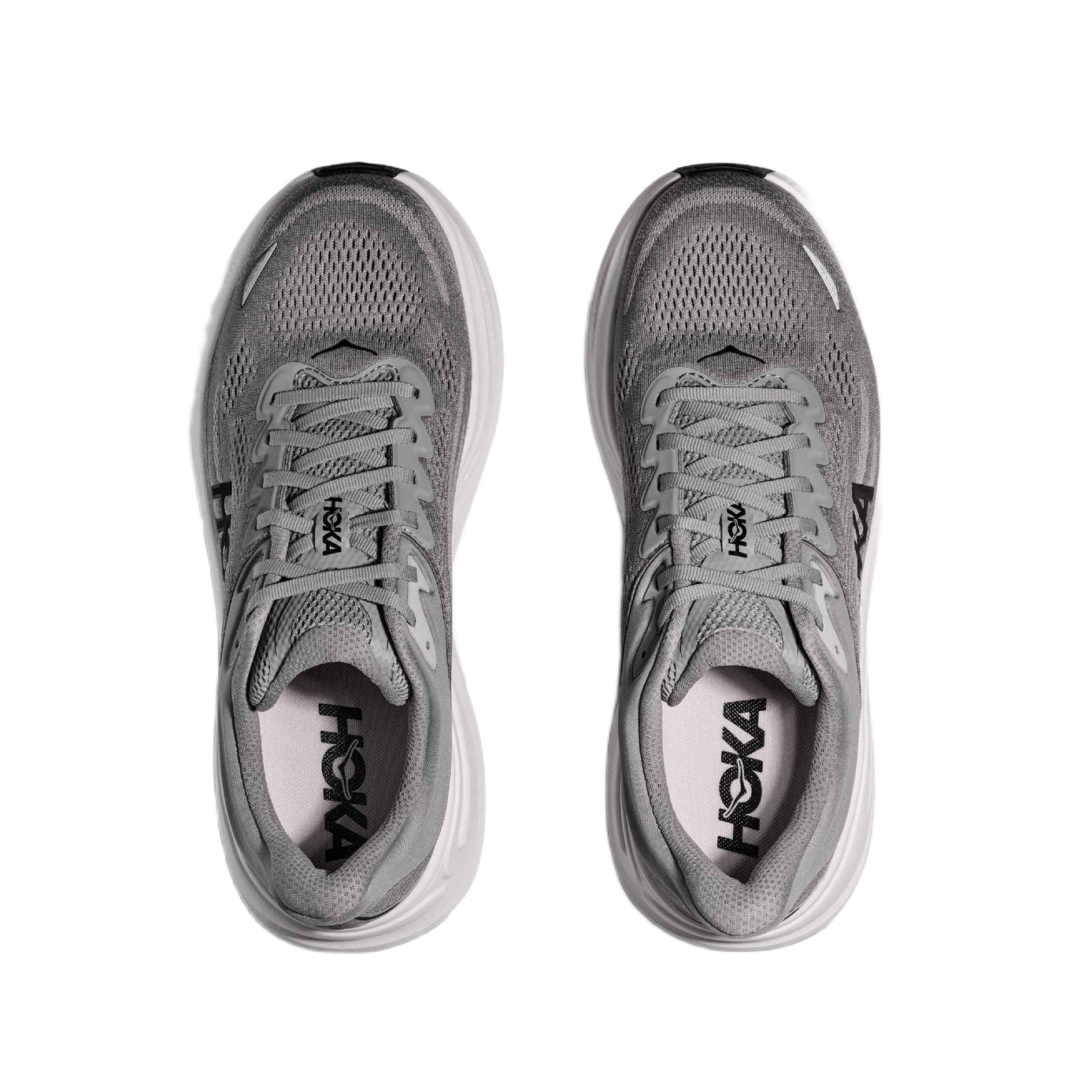 Hoka Bondi 9 Road Running Shoes - Galactic Grey /Stellar Grey - Escape Menswear